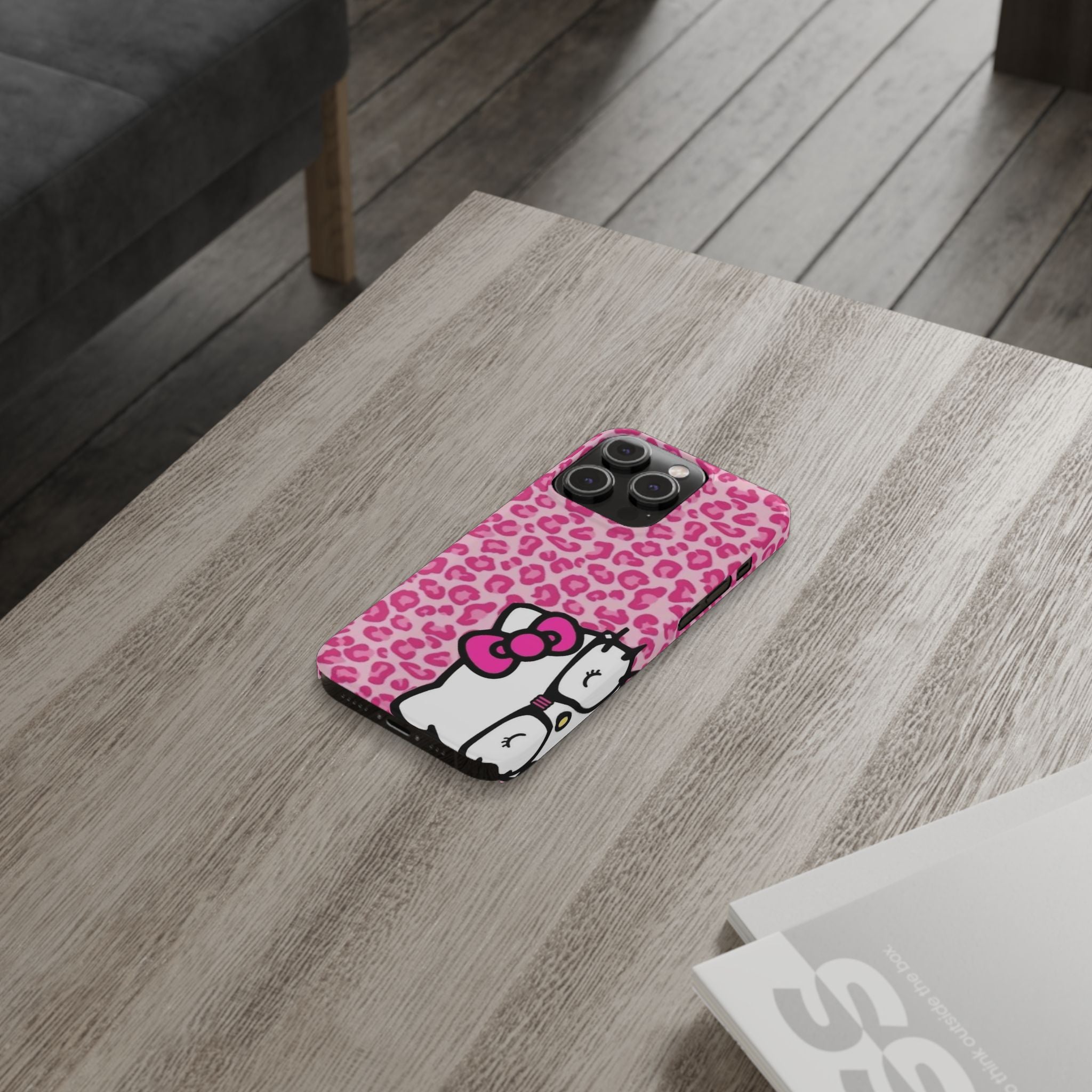 Hello Kitty Pink Leopard Slim Phone Case — Cute Kawaii Cat Design