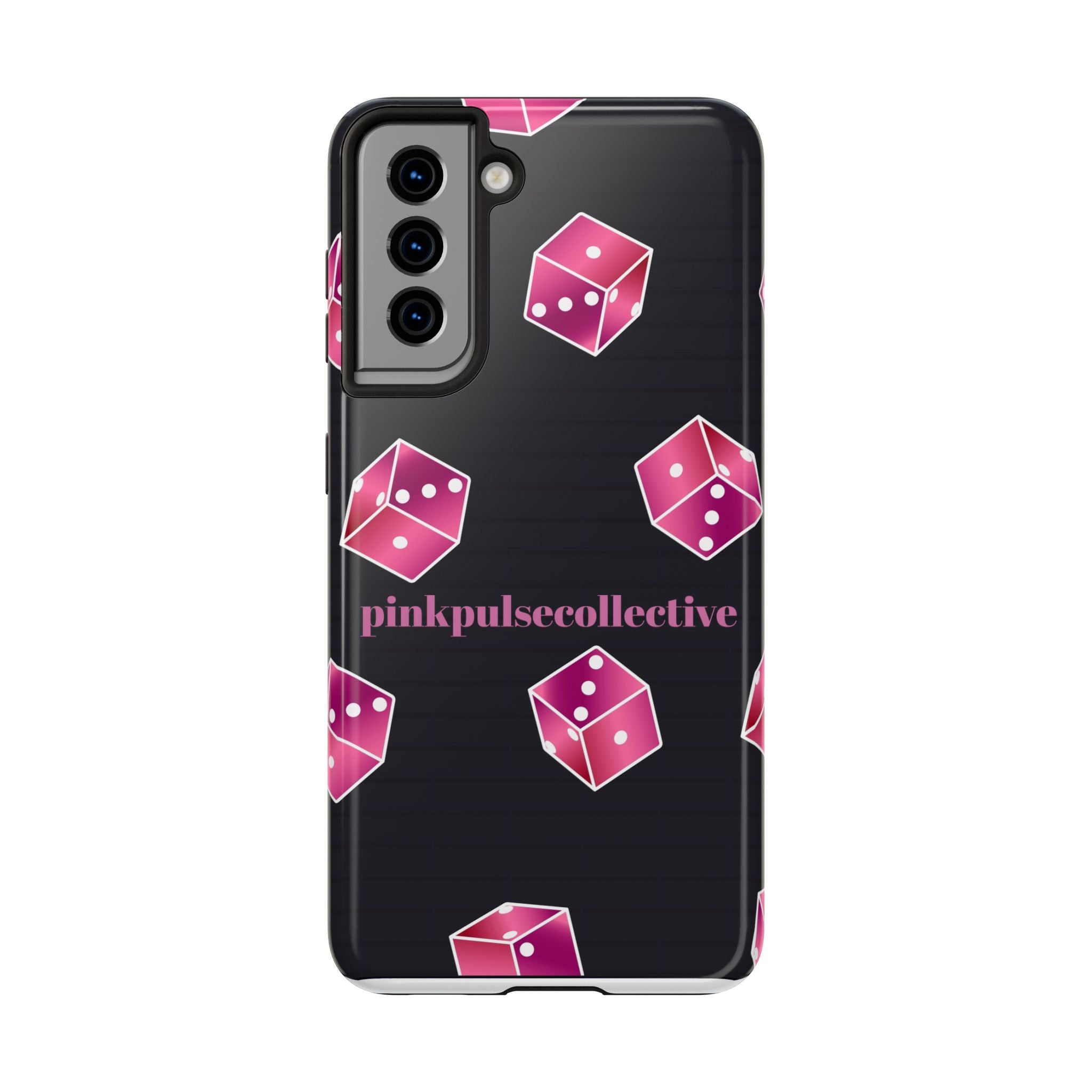 Pink Dice Tough Phone Case — PinkPulseCollective Patterned Protective Cover