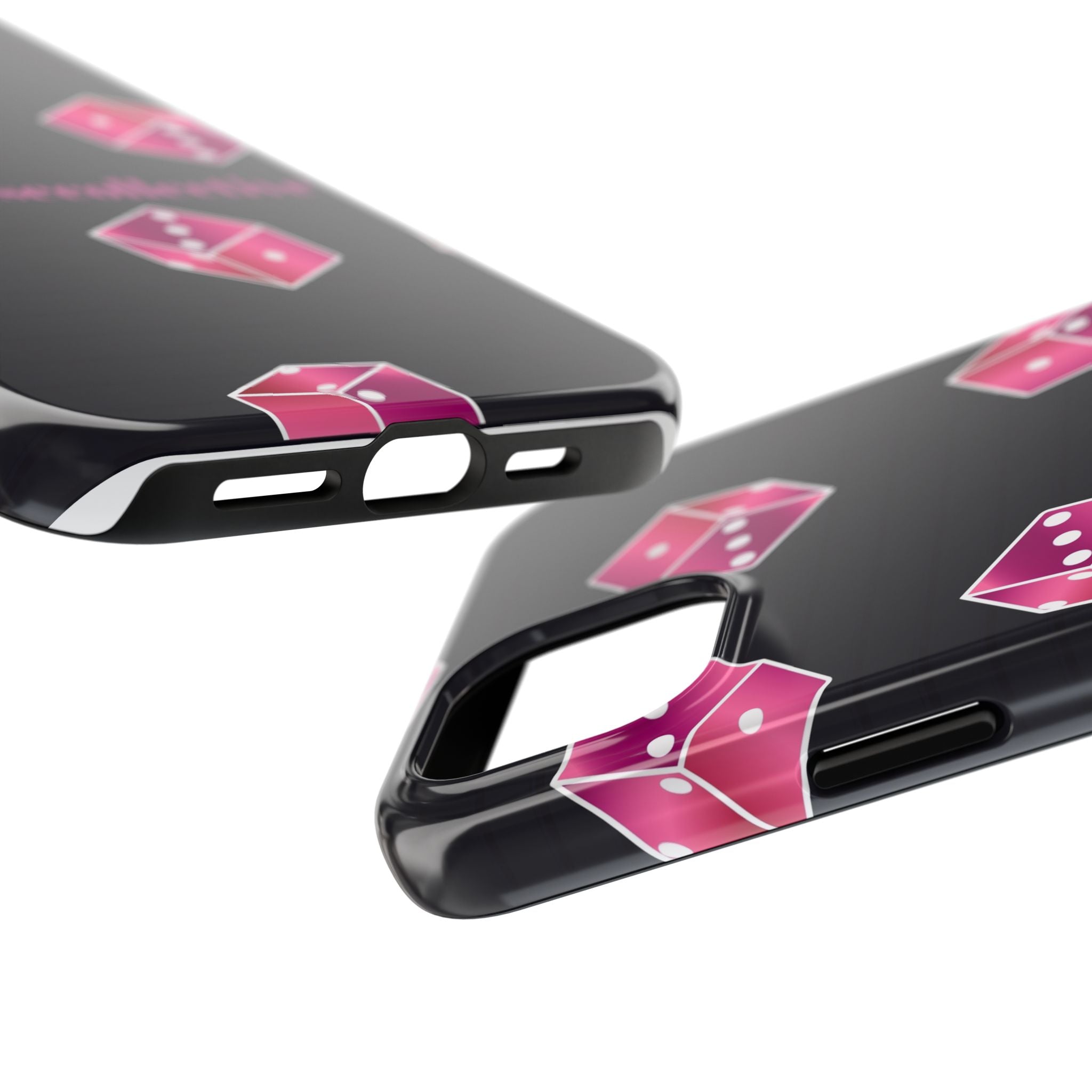 Pink Dice Tough Phone Case — PinkPulseCollective Patterned Protective Cover