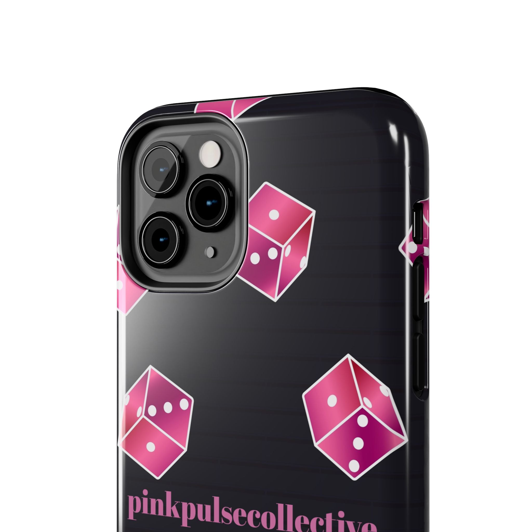 Pink Dice Tough Phone Case — PinkPulseCollective Patterned Protective Cover