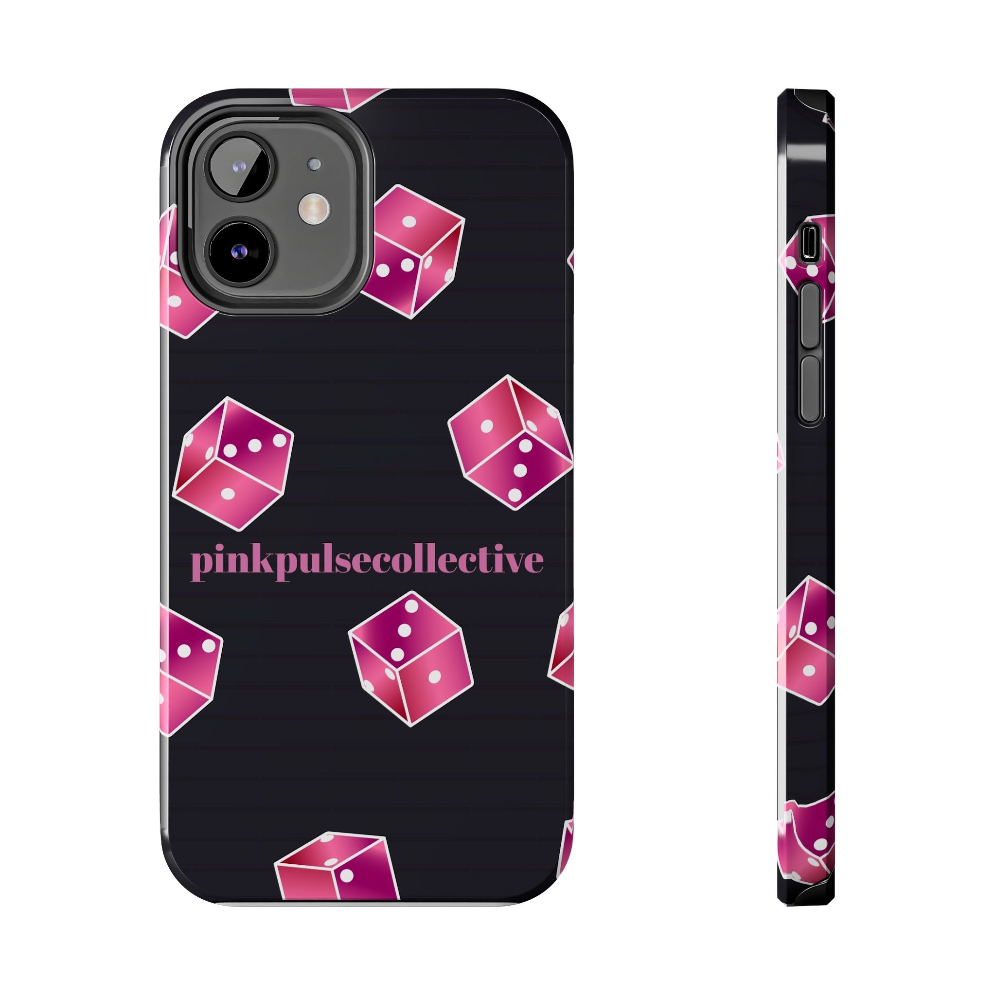 Pink Dice Tough Phone Case — PinkPulseCollective Patterned Protective Cover