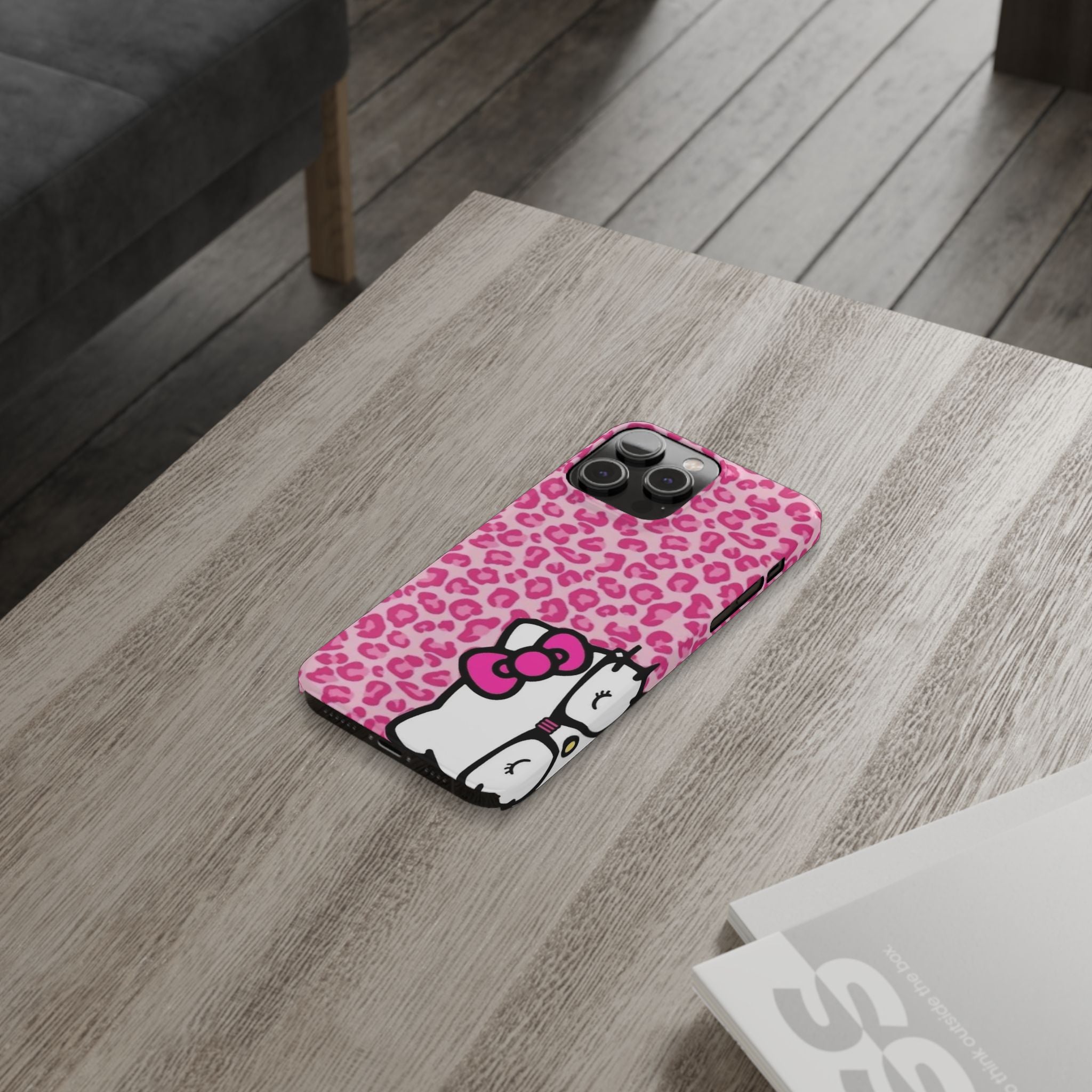 Hello Kitty Pink Leopard Slim Phone Case — Cute Kawaii Cat Design