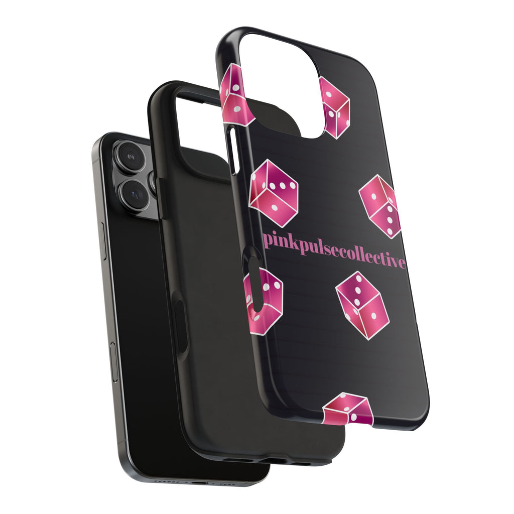 Pink Dice Tough Phone Case — PinkPulseCollective Patterned Protective Cover