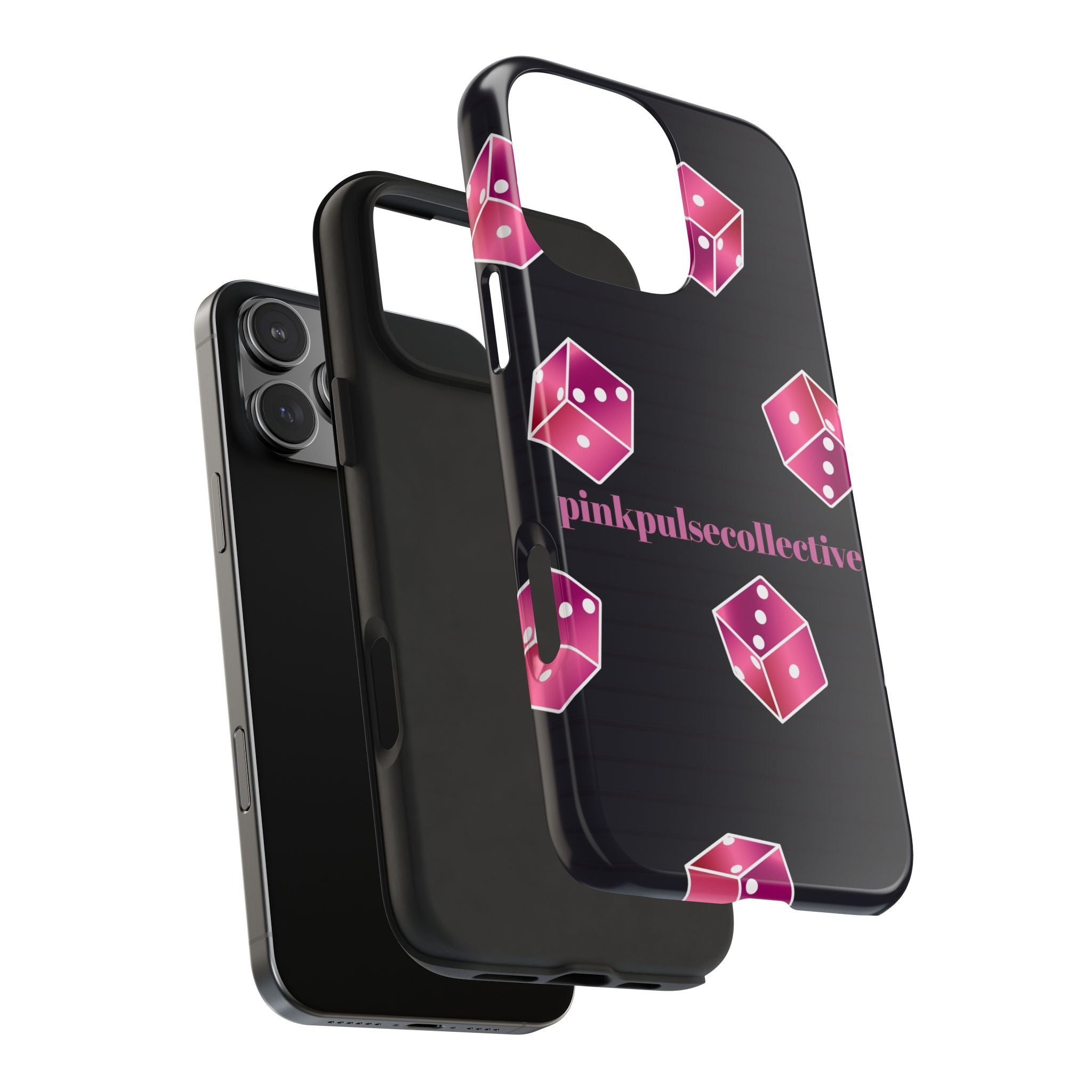 Pink Dice Tough Phone Case — PinkPulseCollective Patterned Protective Cover