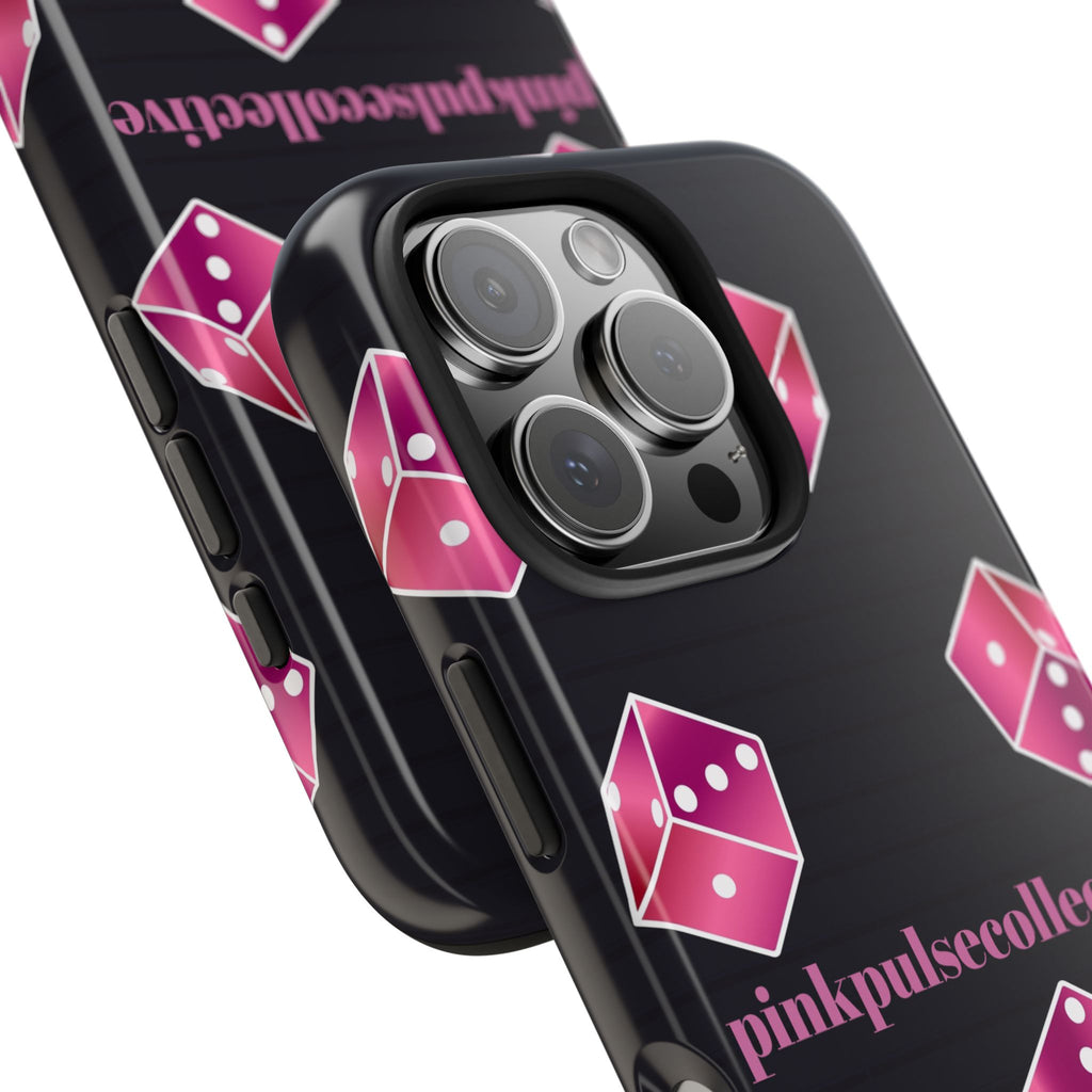 Pink Dice Tough Phone Case — PinkPulseCollective Patterned Protective Cover