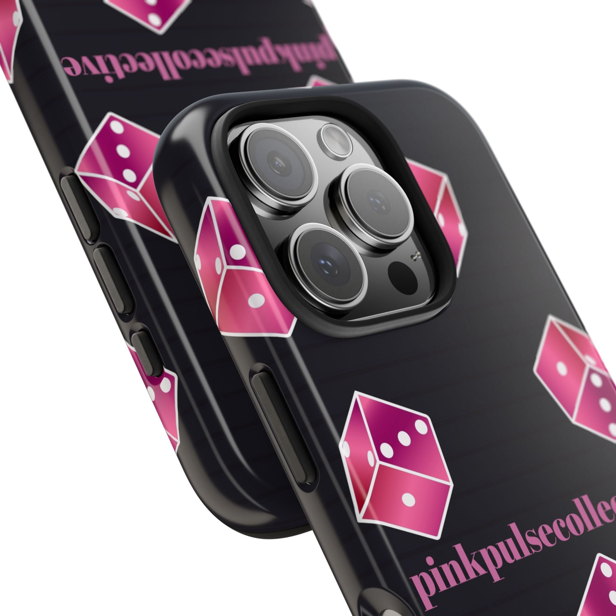 Pink Dice Tough Phone Case — PinkPulseCollective Patterned Protective Cover