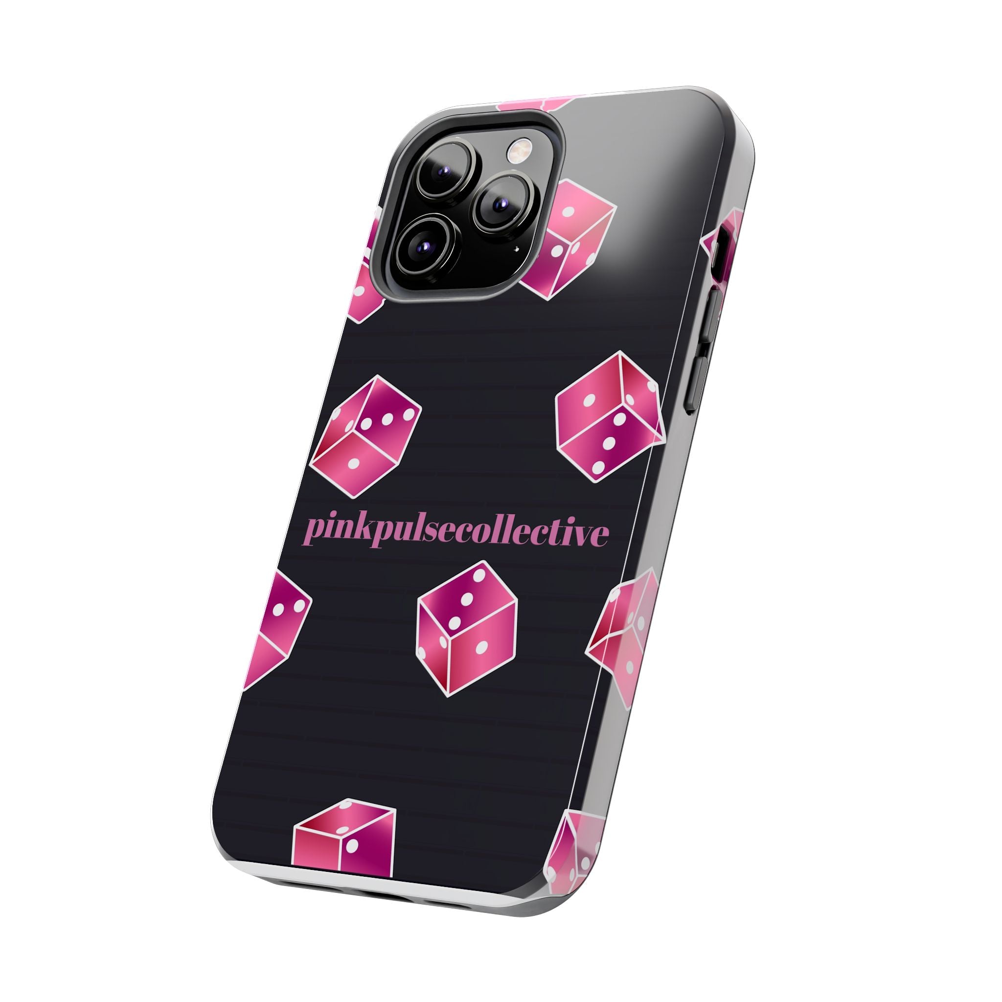 Pink Dice Tough Phone Case — PinkPulseCollective Patterned Protective Cover