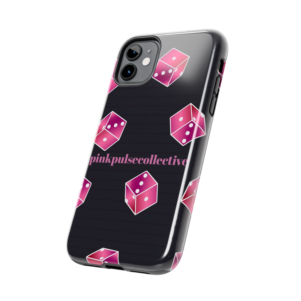 Pink Dice Tough Phone Case — PinkPulseCollective Patterned Protective Cover
