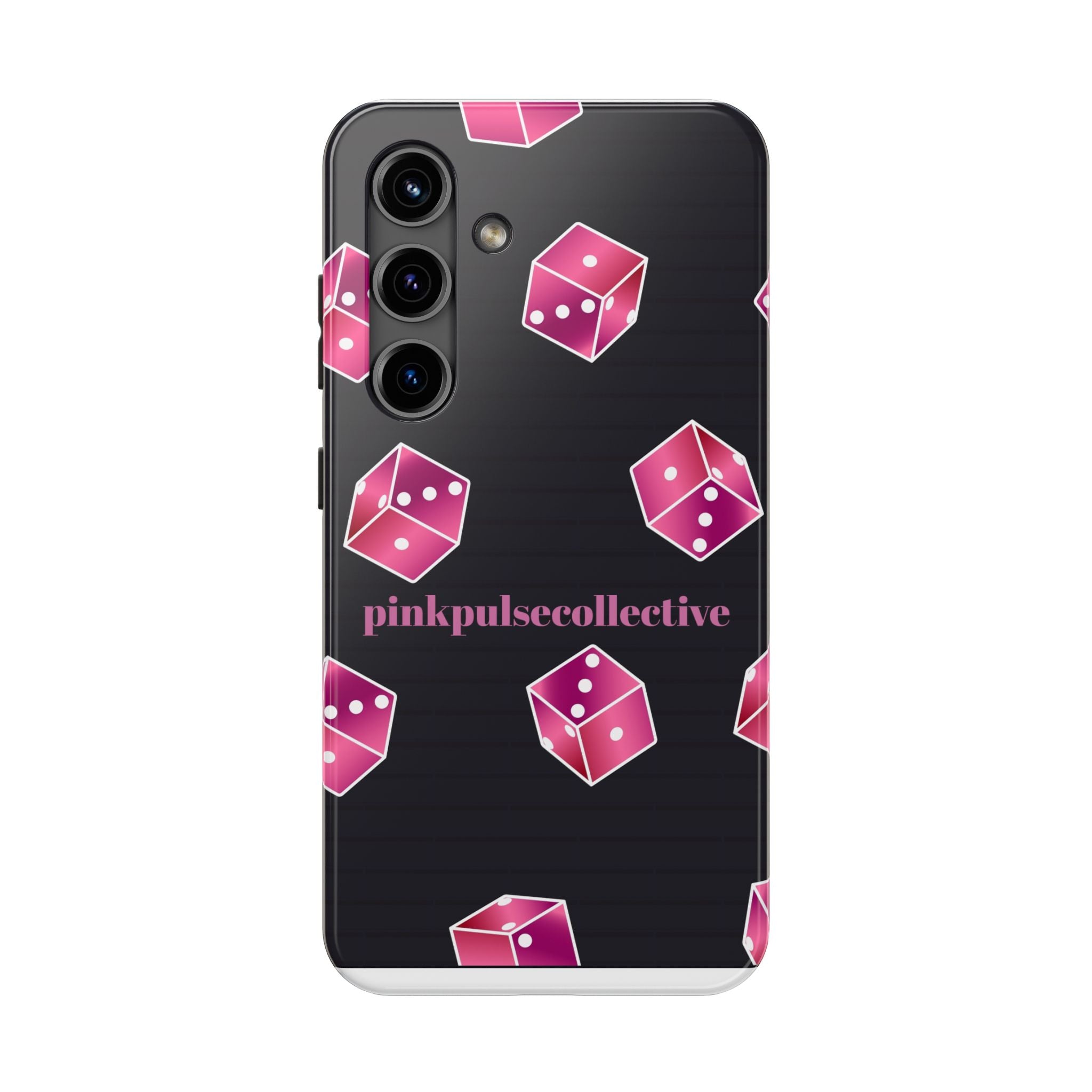 Pink Dice Tough Phone Case — PinkPulseCollective Patterned Protective Cover