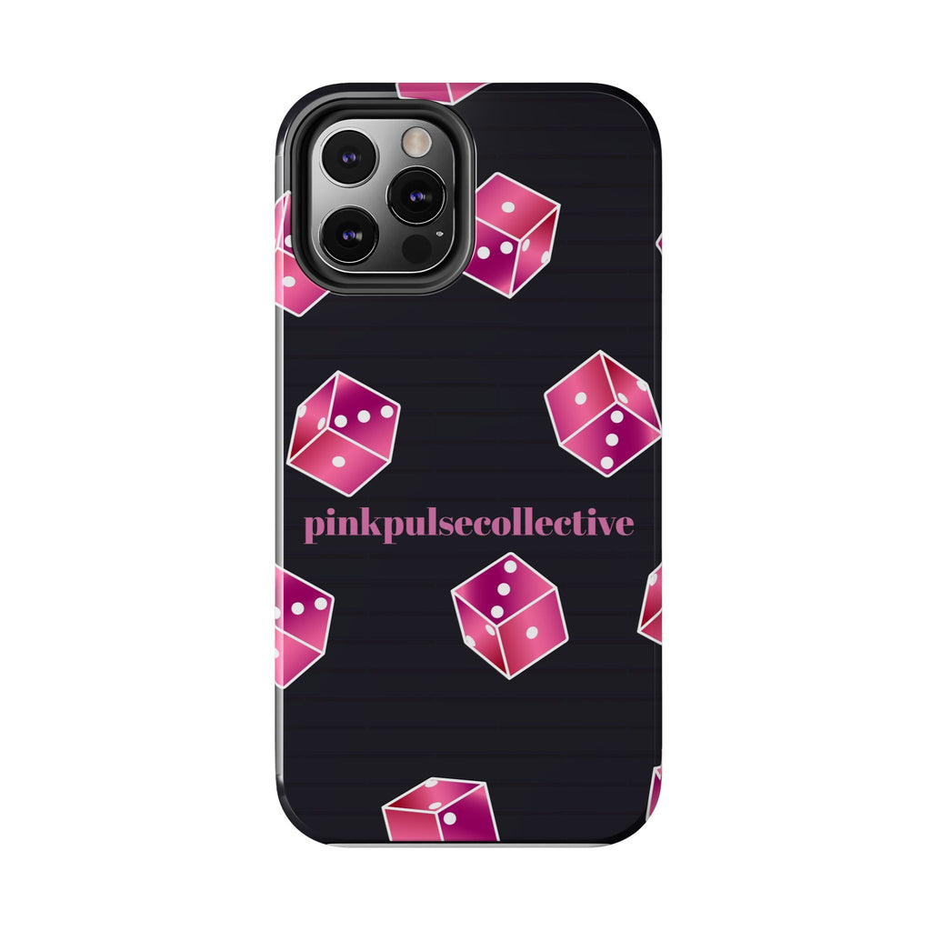 Pink Dice Tough Phone Case — PinkPulseCollective Patterned Protective Cover