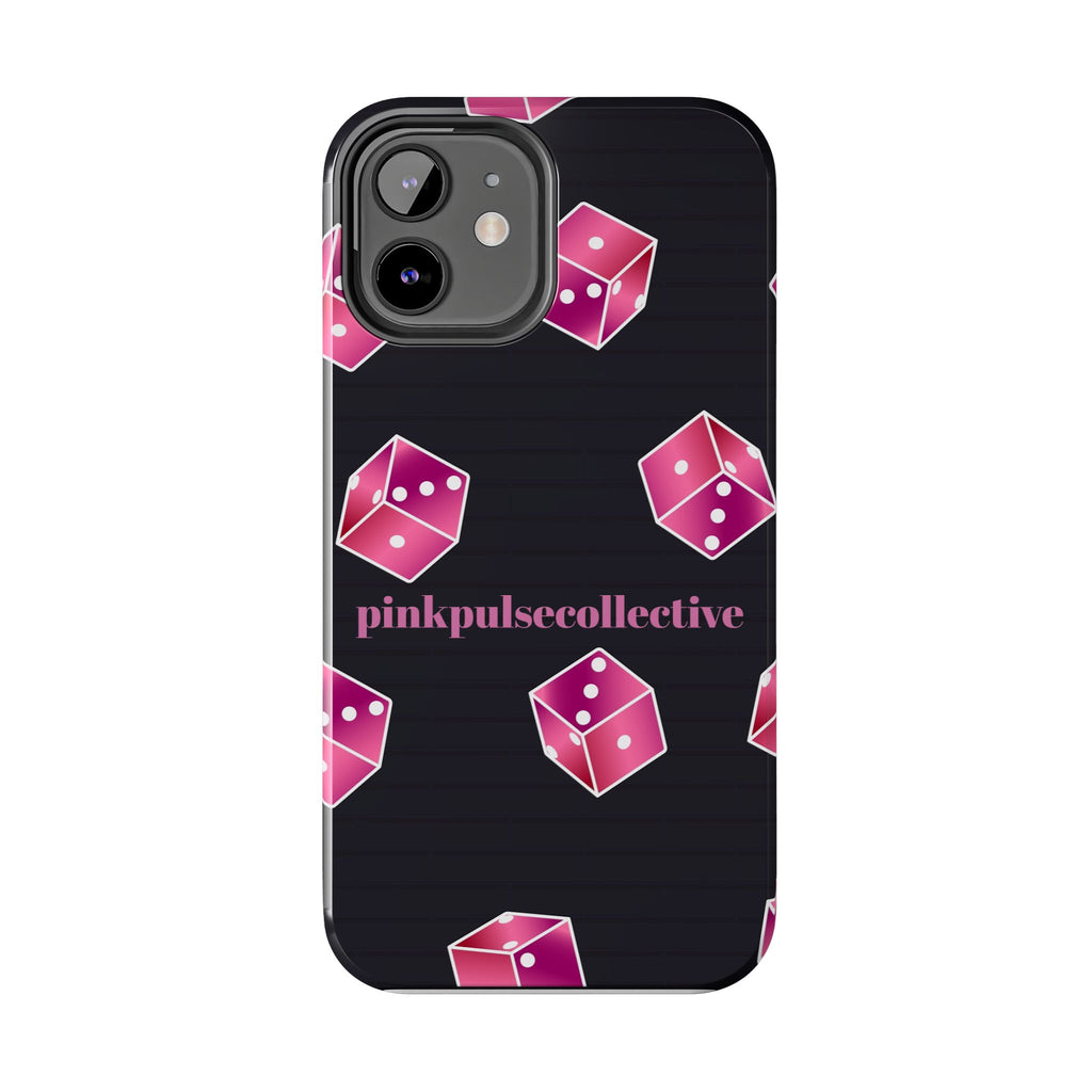 Pink Dice Tough Phone Case — PinkPulseCollective Patterned Protective Cover