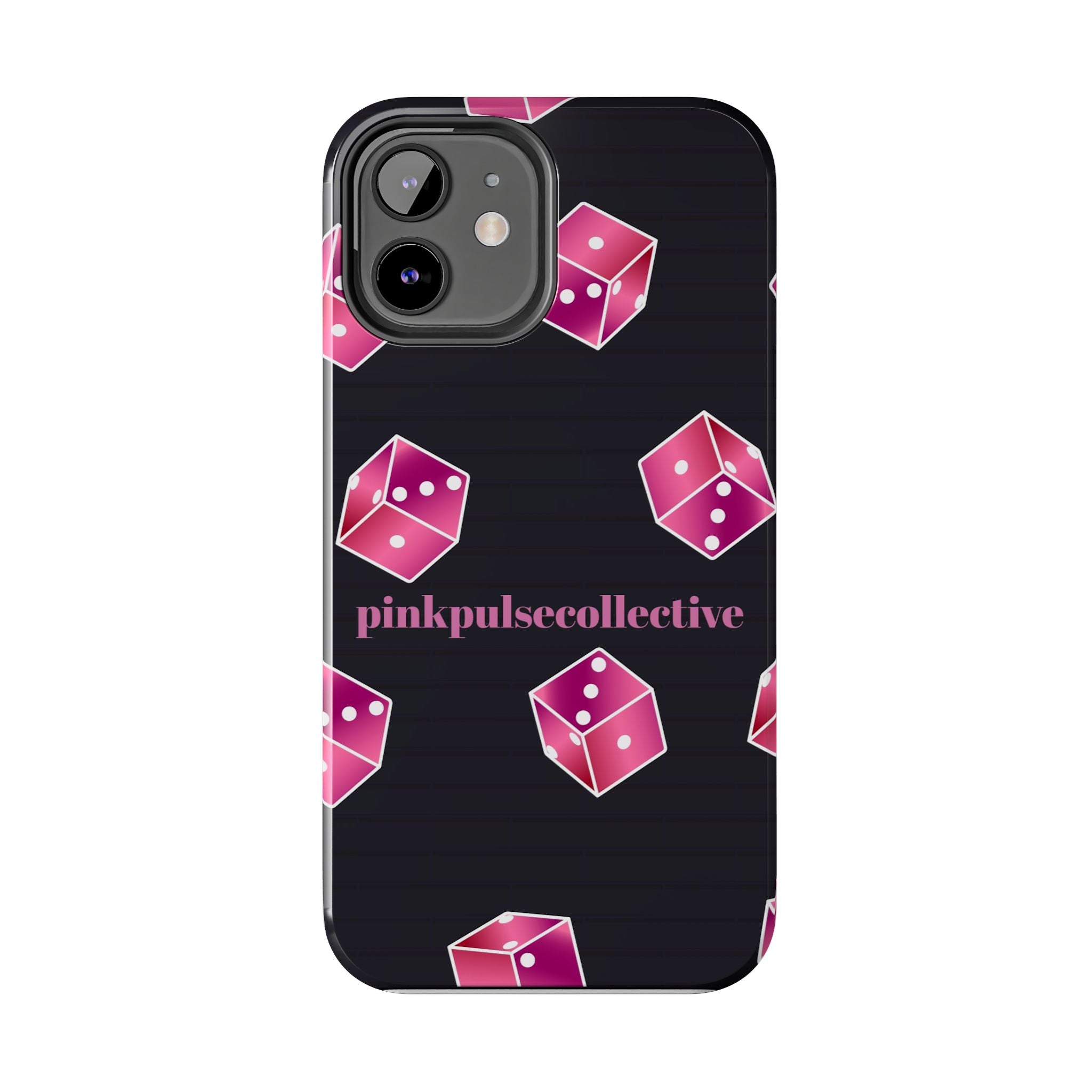 Pink Dice Tough Phone Case — PinkPulseCollective Patterned Protective Cover