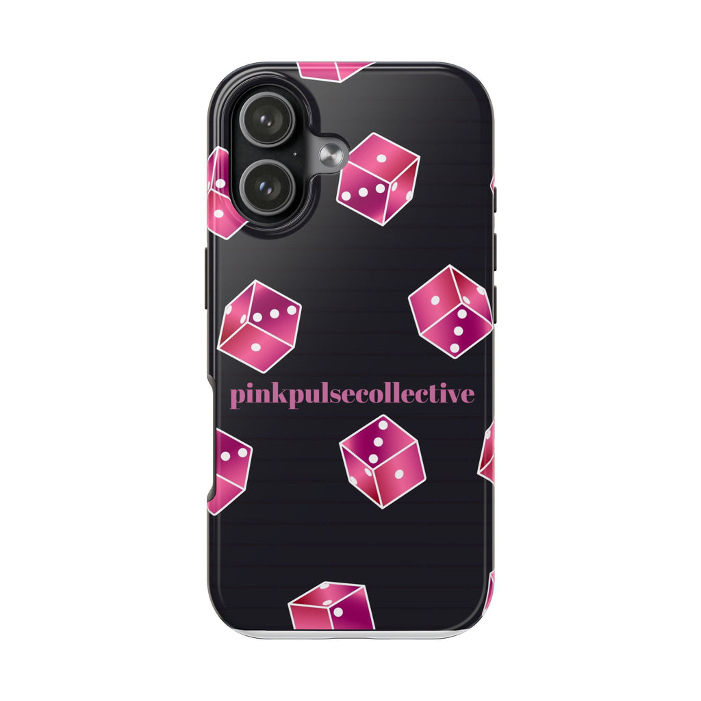 Pink Dice Tough Phone Case — PinkPulseCollective Patterned Protective Cover