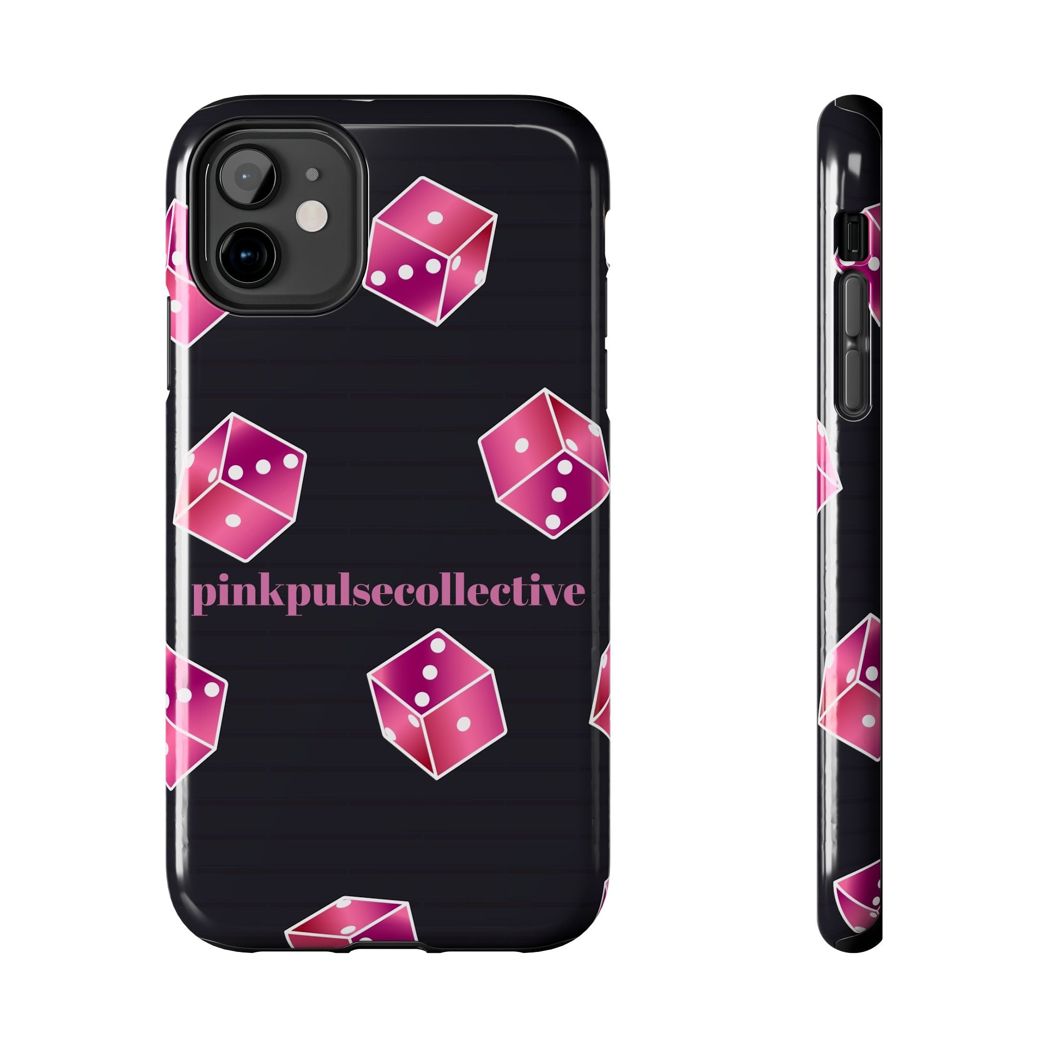 Pink Dice Tough Phone Case — PinkPulseCollective Patterned Protective Cover