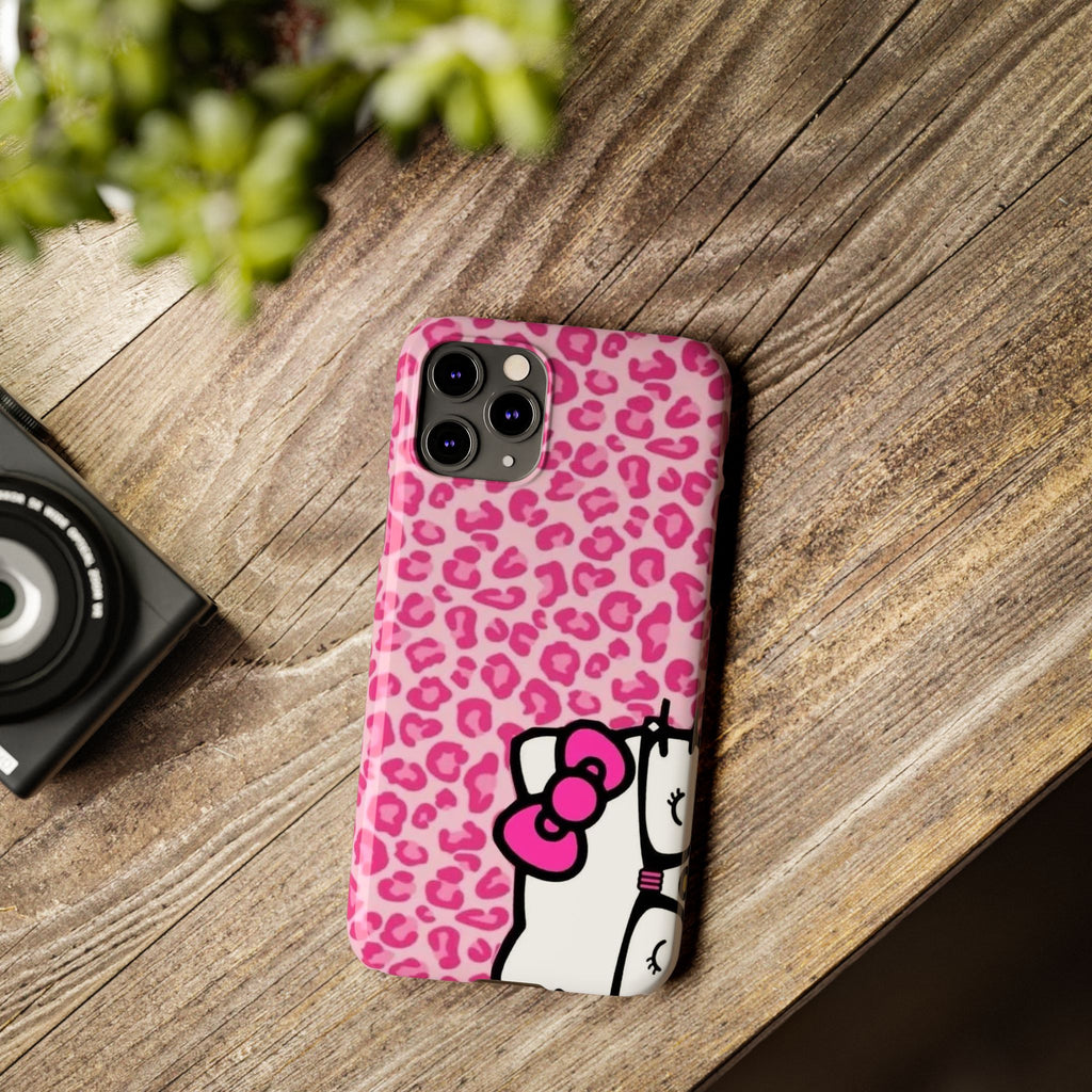 Hello Kitty Pink Leopard Slim Phone Case — Cute Kawaii Cat Design