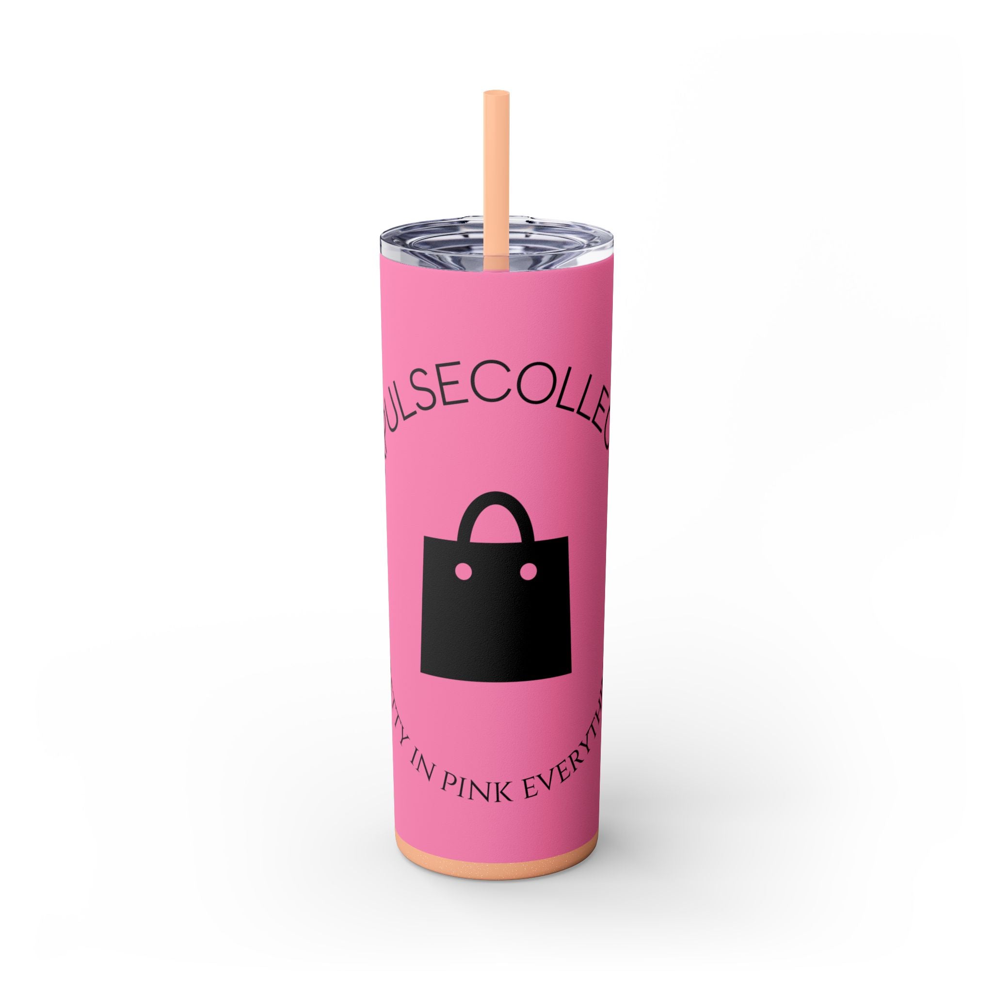 20oz Skinny Tumbler with Straw — Branded Logo Travel Cup