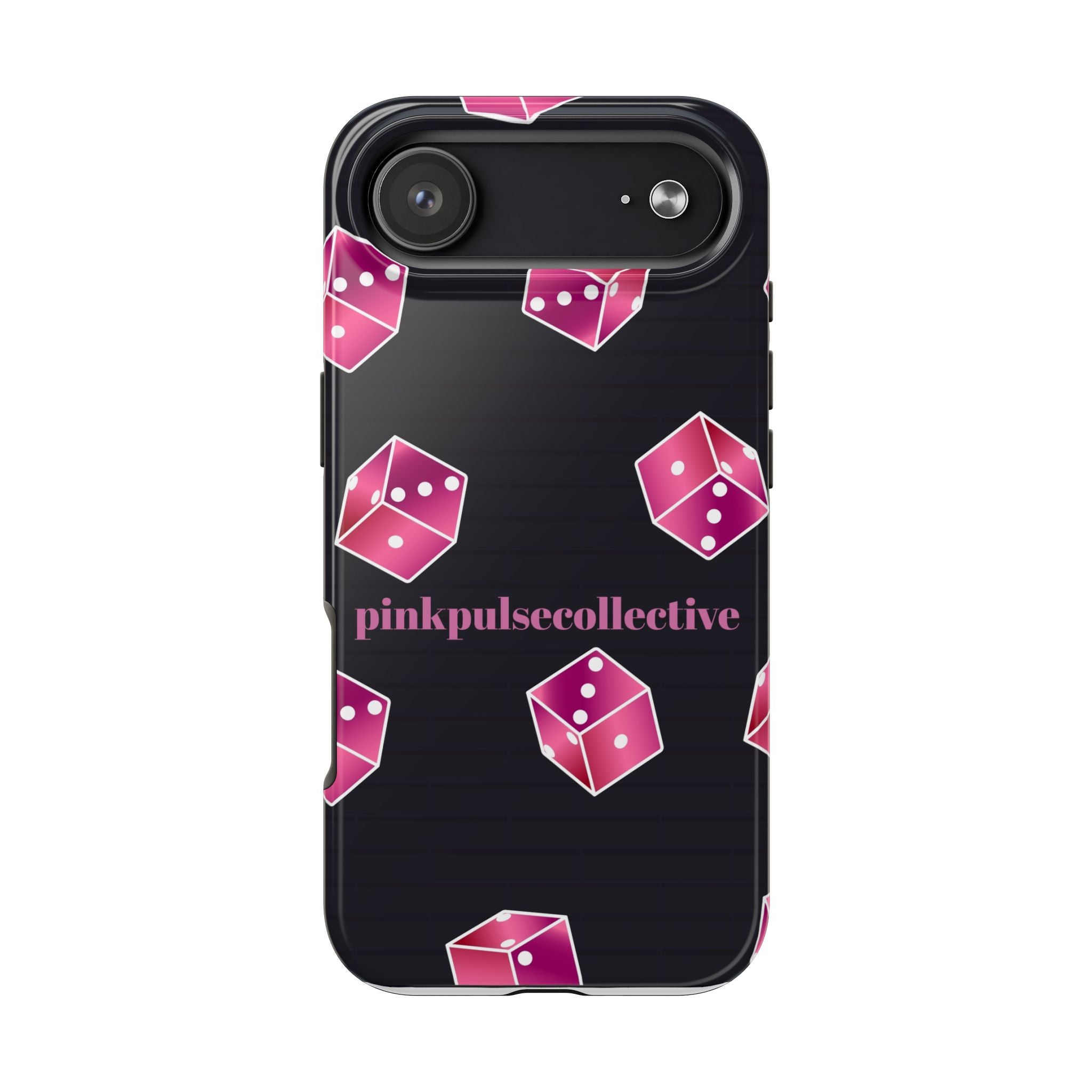 Pink Dice Tough Phone Case — PinkPulseCollective Patterned Protective Cover