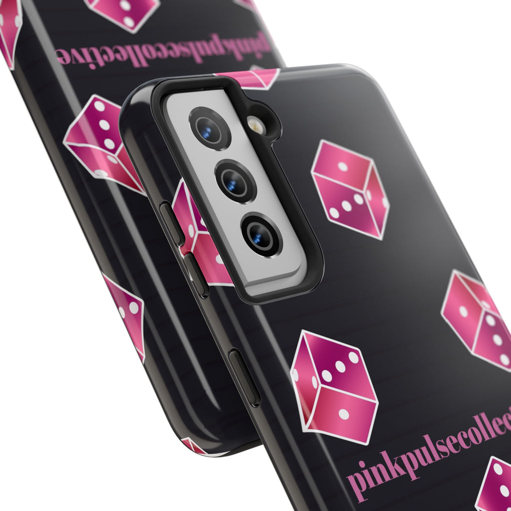 Pink Dice Tough Phone Case — PinkPulseCollective Patterned Protective Cover