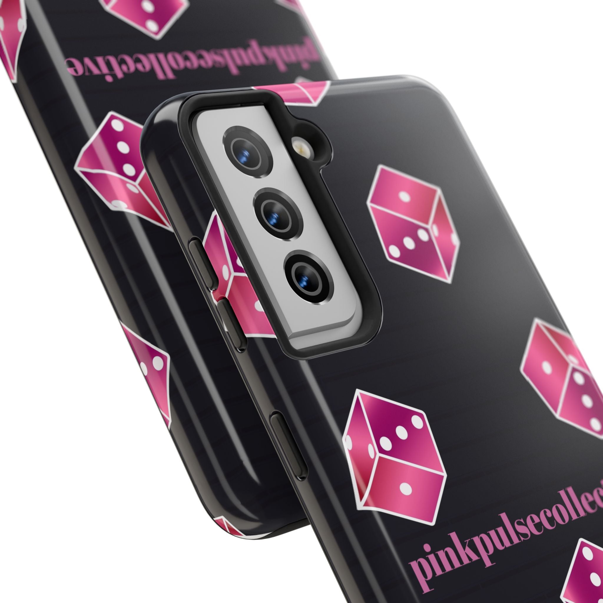 Pink Dice Tough Phone Case — PinkPulseCollective Patterned Protective Cover