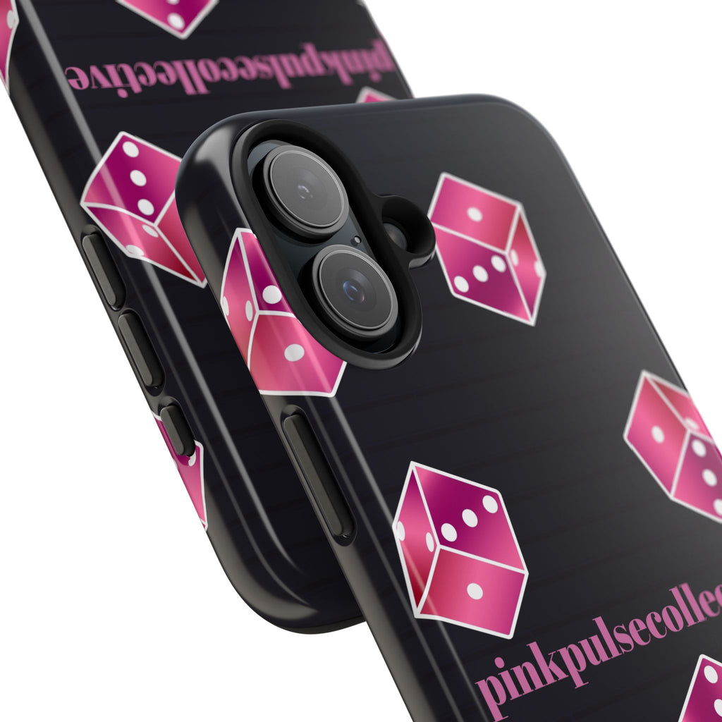 Pink Dice Tough Phone Case — PinkPulseCollective Patterned Protective Cover