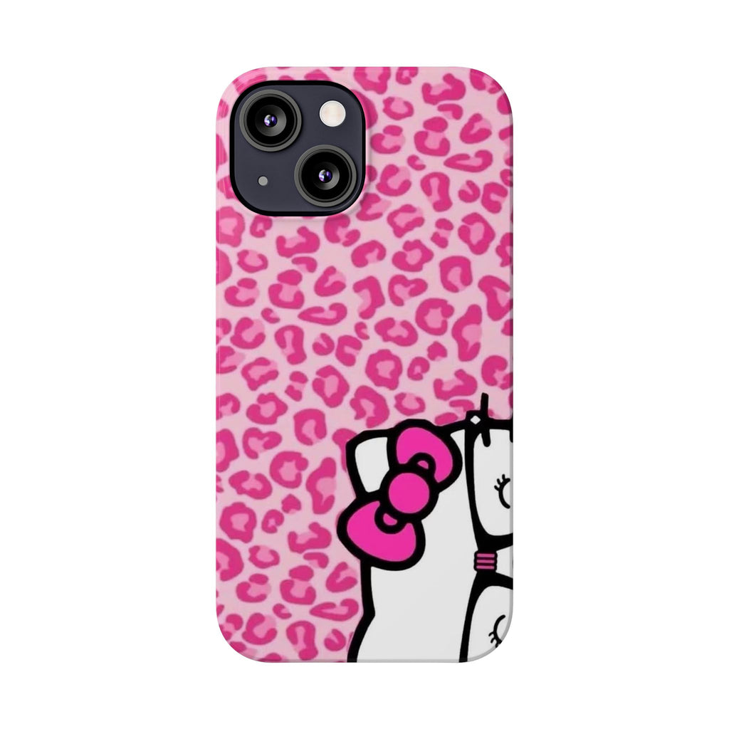 Hello Kitty Pink Leopard Slim Phone Case — Cute Kawaii Cat Design