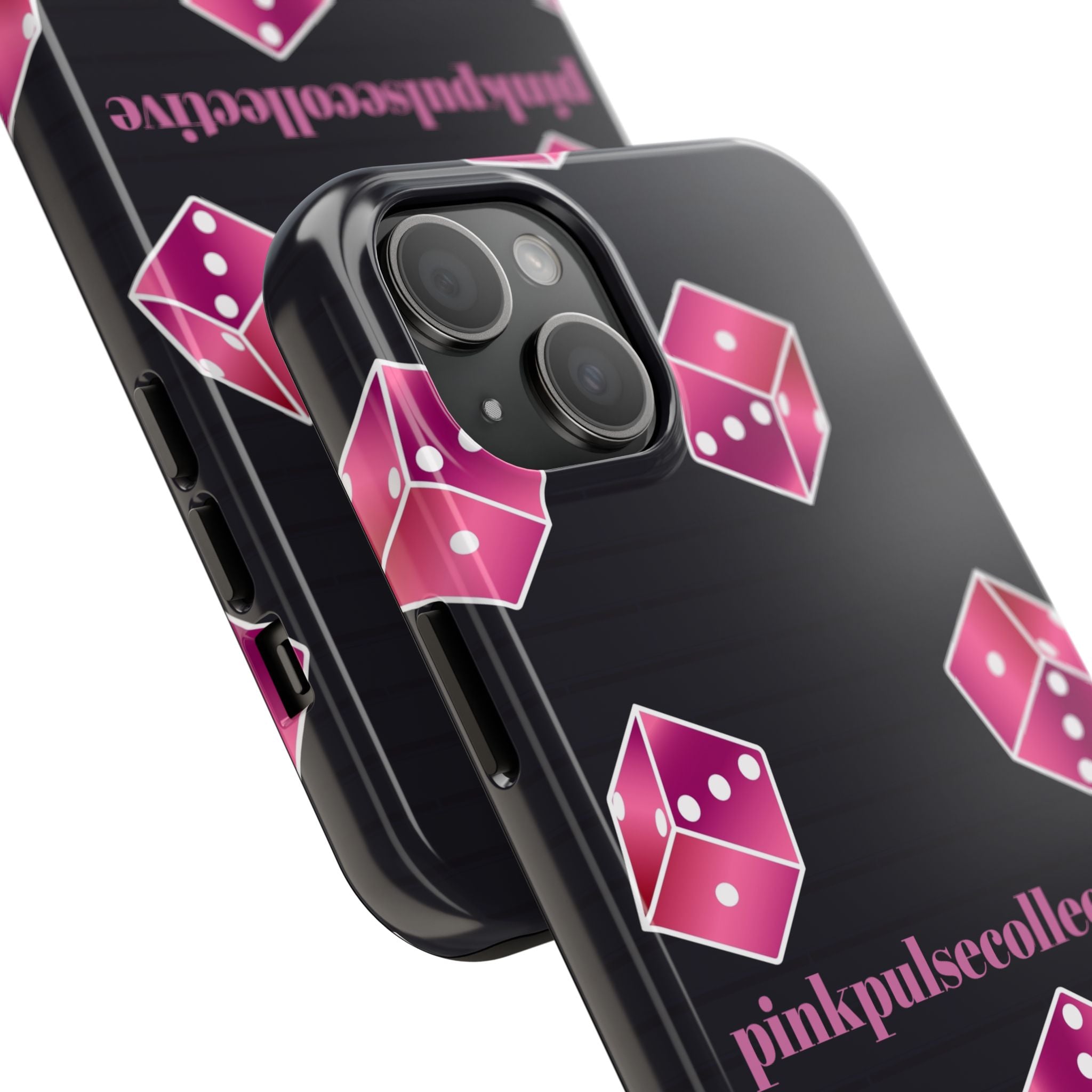 Pink Dice Tough Phone Case — PinkPulseCollective Patterned Protective Cover
