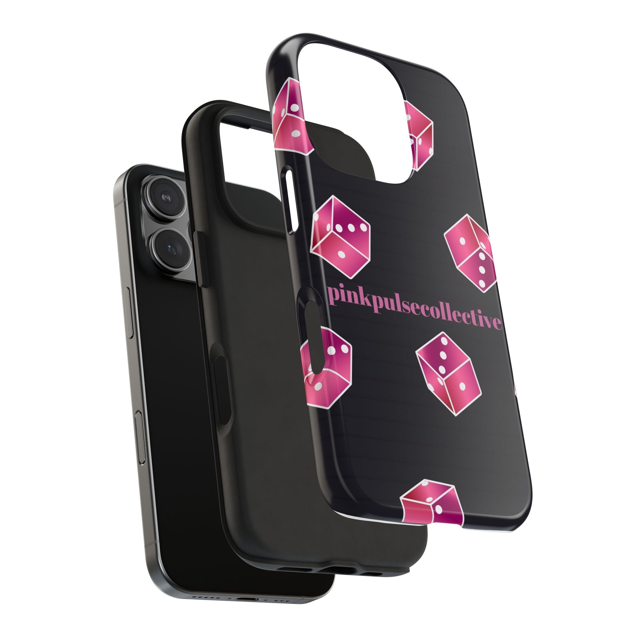 Pink Dice Tough Phone Case — PinkPulseCollective Patterned Protective Cover