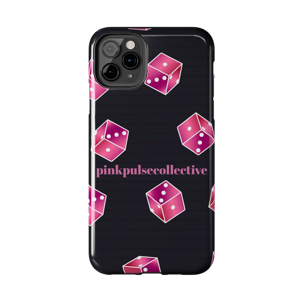 Pink Dice Tough Phone Case — PinkPulseCollective Patterned Protective Cover