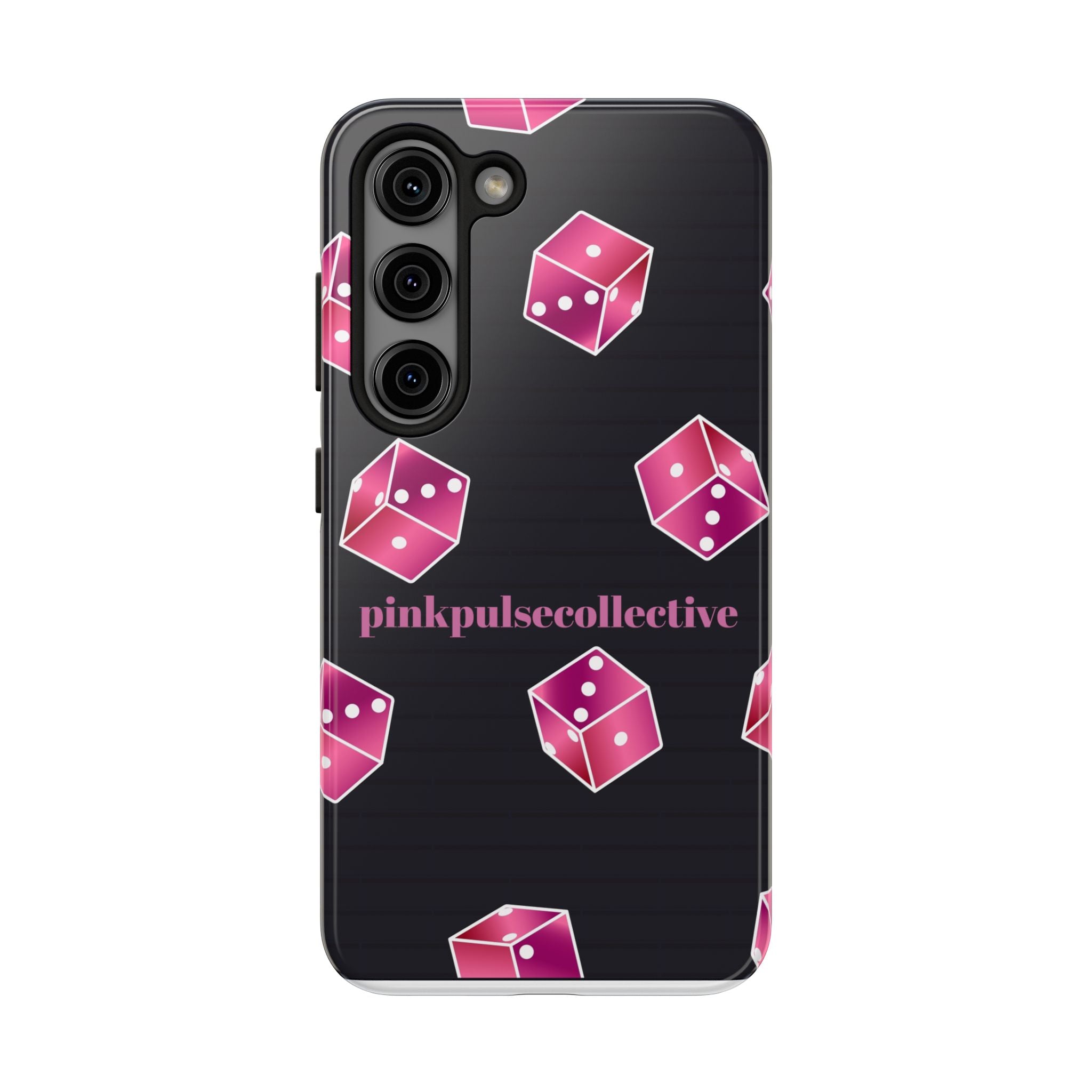 Pink Dice Tough Phone Case — PinkPulseCollective Patterned Protective Cover