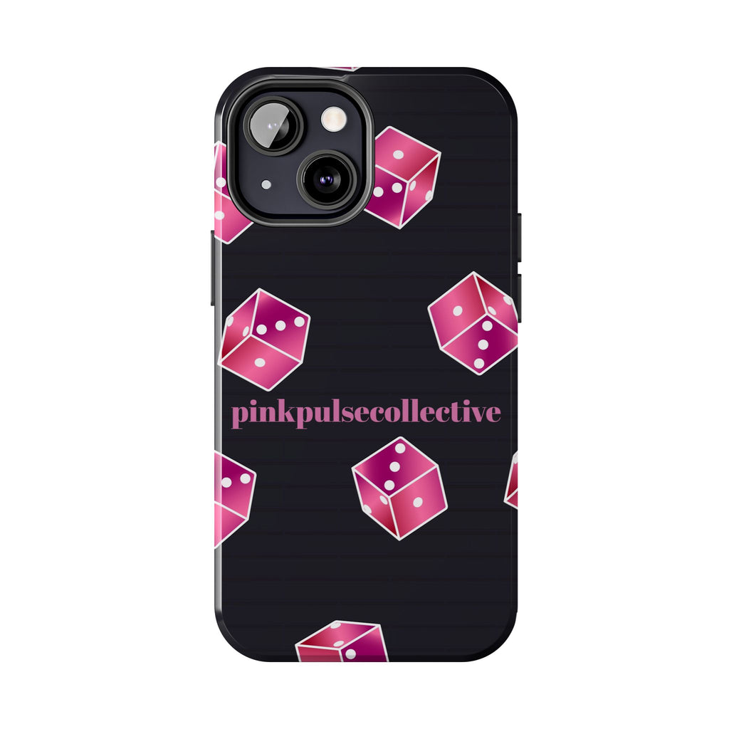 Pink Dice Tough Phone Case — PinkPulseCollective Patterned Protective Cover