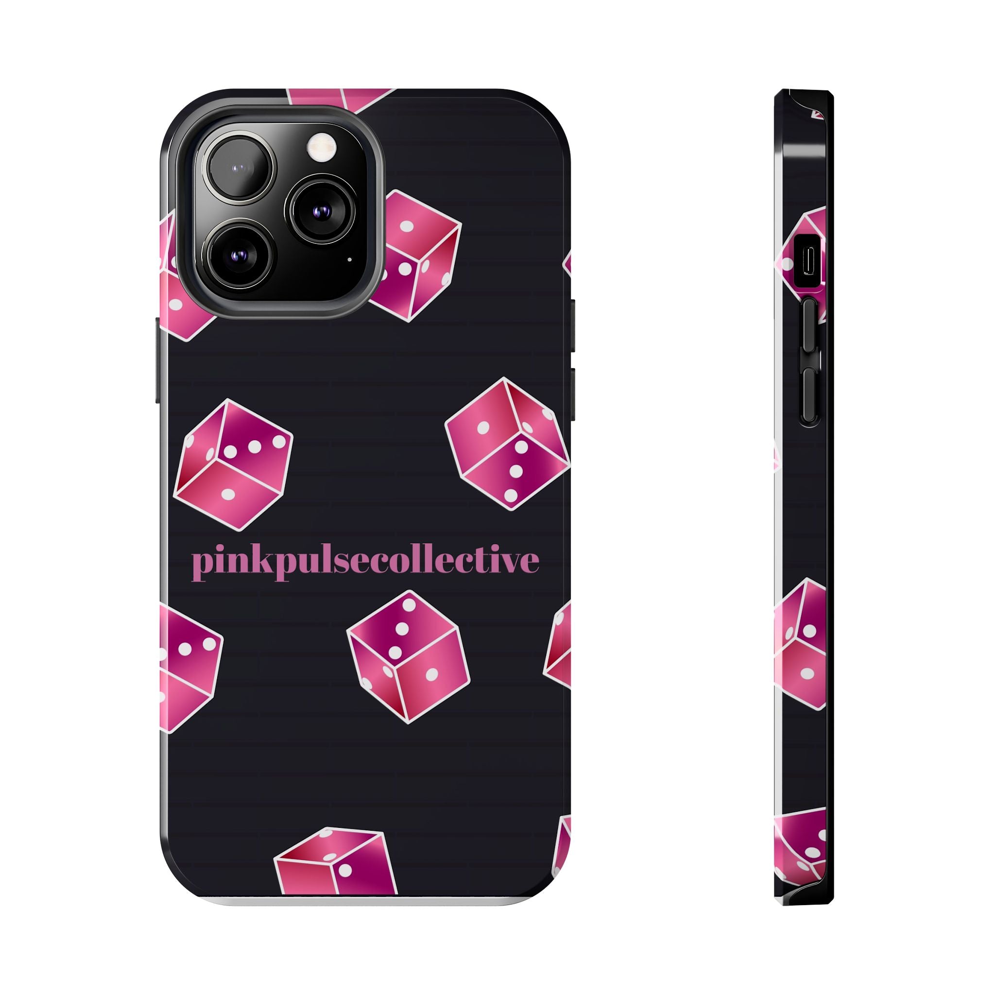 Pink Dice Tough Phone Case — PinkPulseCollective Patterned Protective Cover