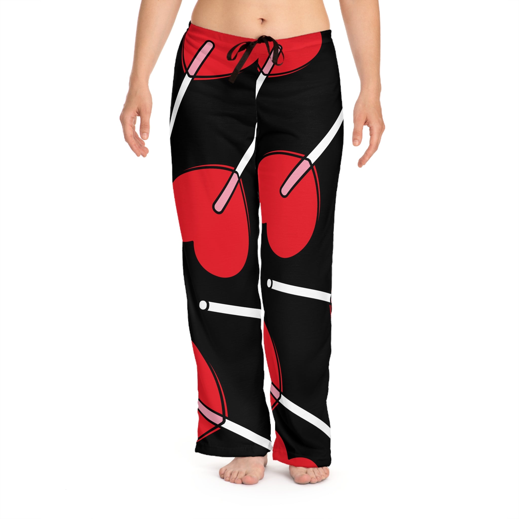 Heart Lollipop Pajama Pants — Women's Cozy Valentine Sleepwear