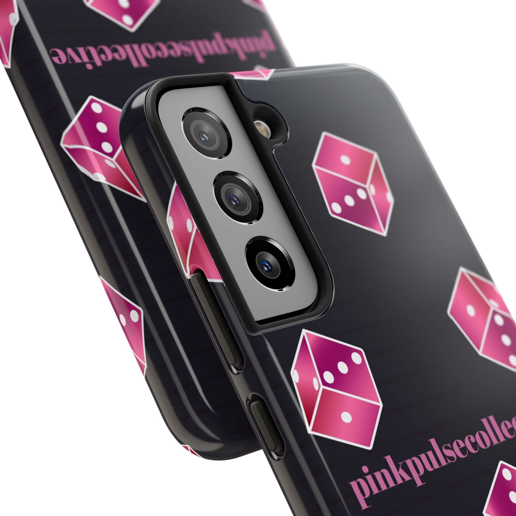Pink Dice Tough Phone Case — PinkPulseCollective Patterned Protective Cover