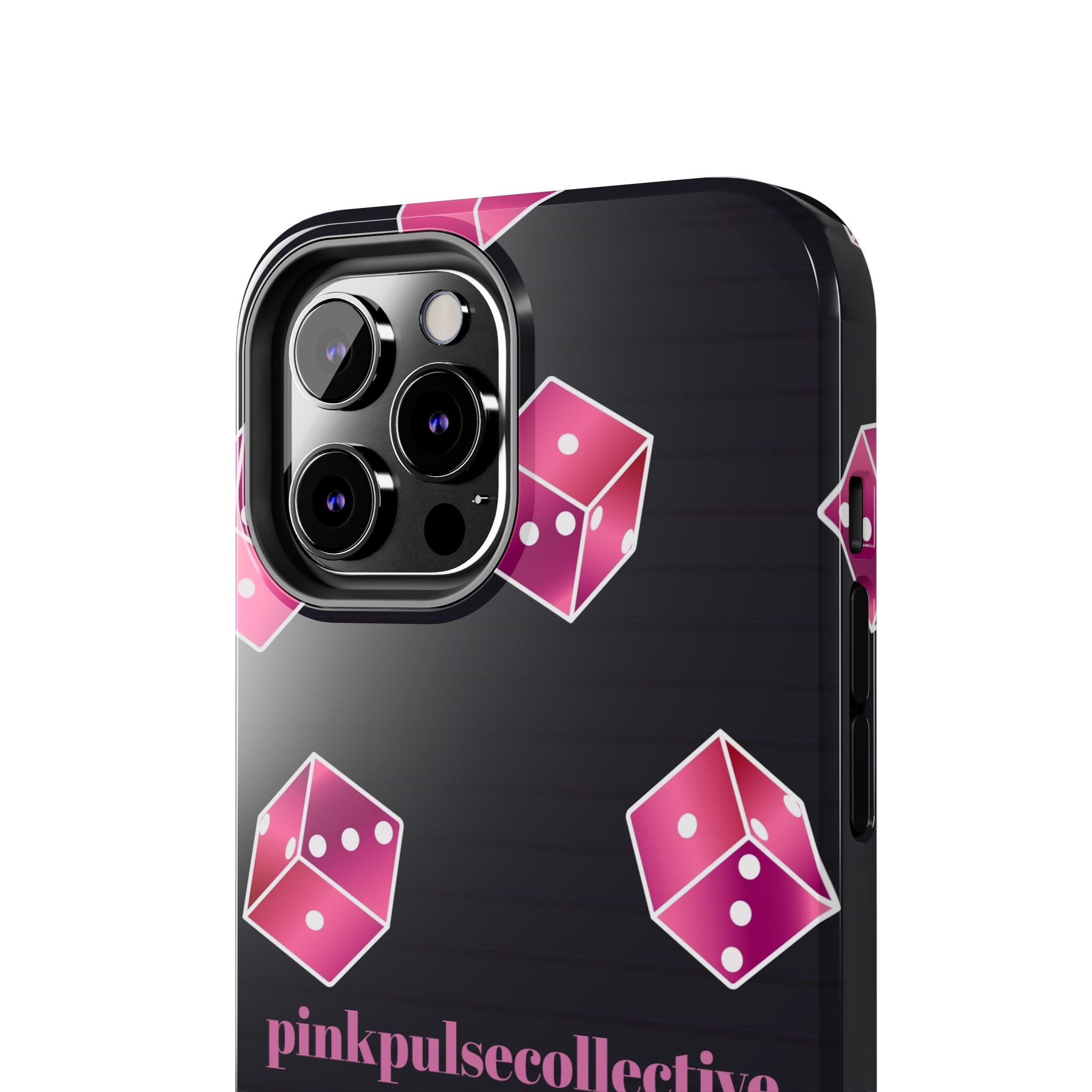 Pink Dice Tough Phone Case — PinkPulseCollective Patterned Protective Cover