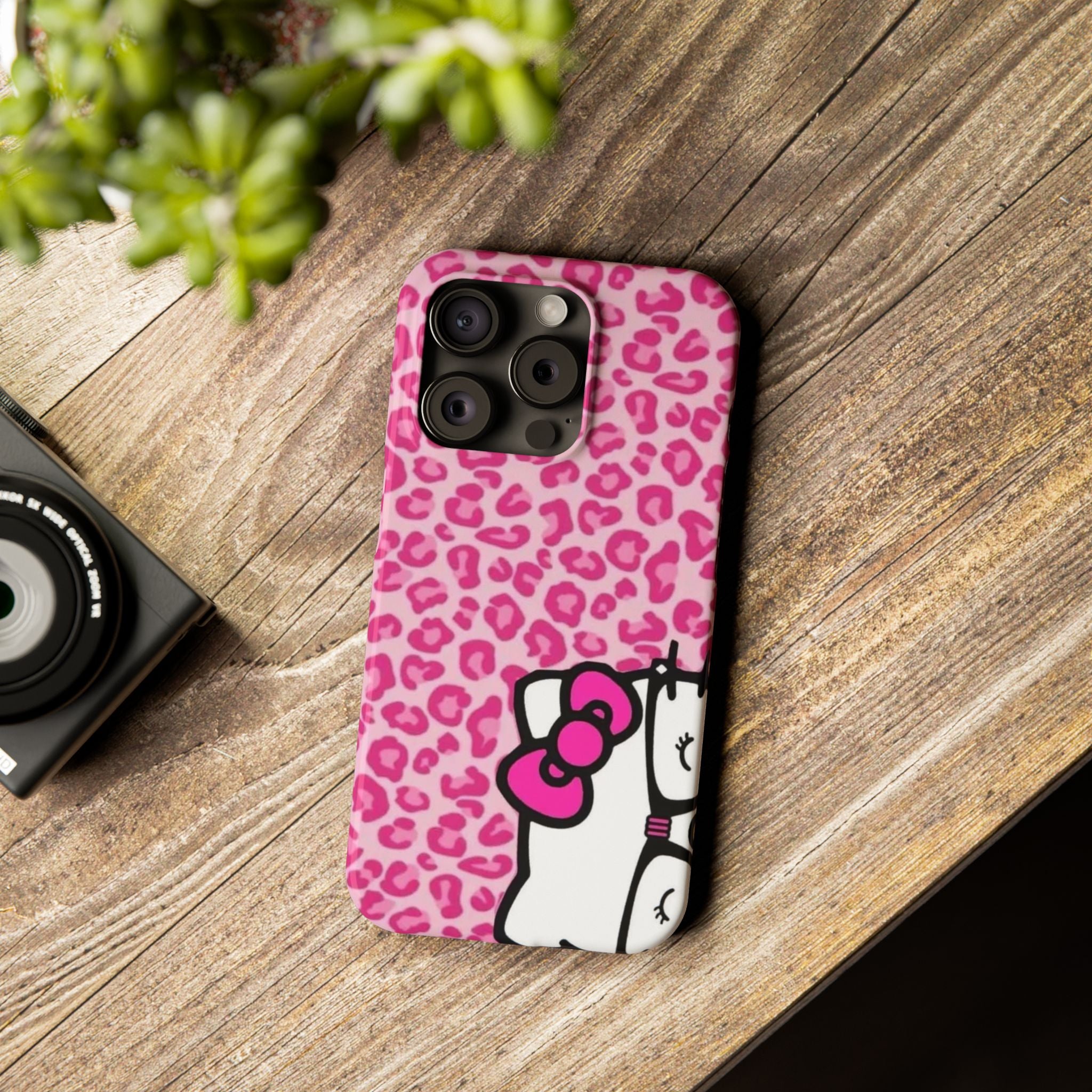 Hello Kitty Pink Leopard Slim Phone Case — Cute Kawaii Cat Design