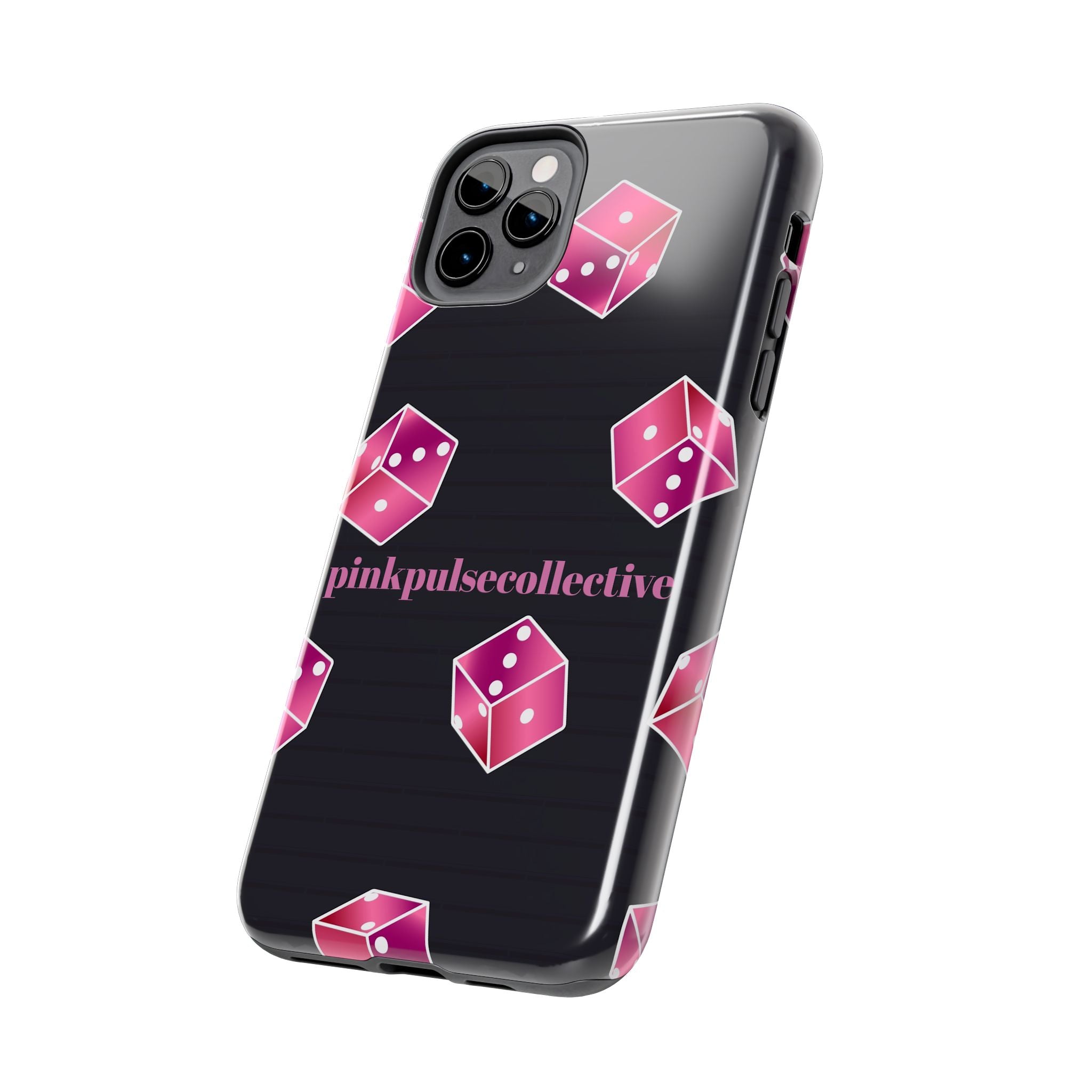 Pink Dice Tough Phone Case — PinkPulseCollective Patterned Protective Cover