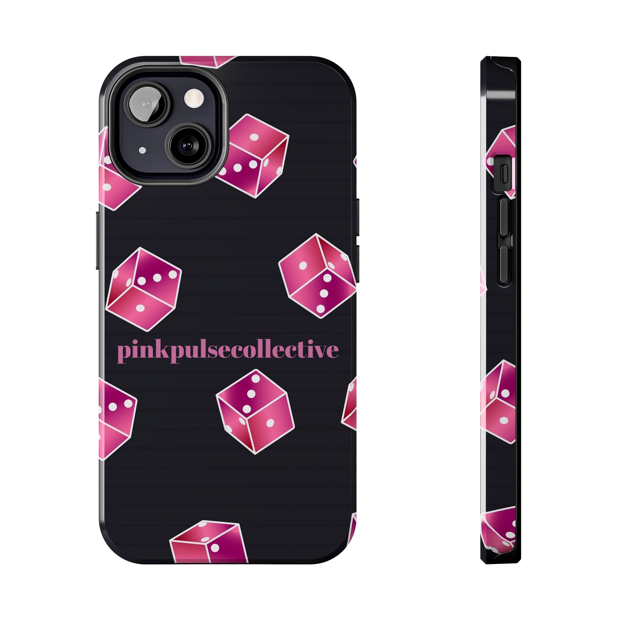 Pink Dice Tough Phone Case — PinkPulseCollective Patterned Protective Cover
