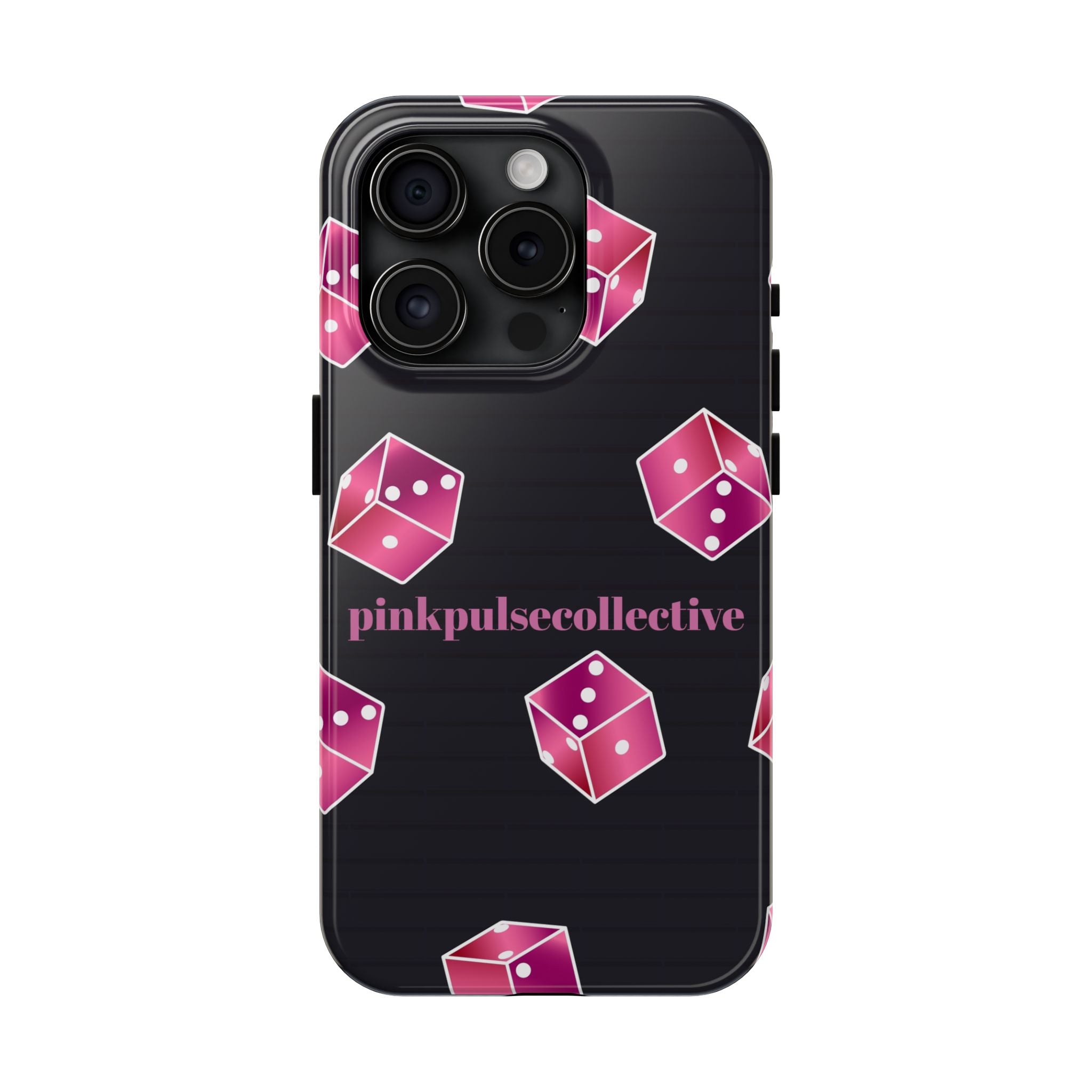 Pink Dice Tough Phone Case — PinkPulseCollective Patterned Protective Cover