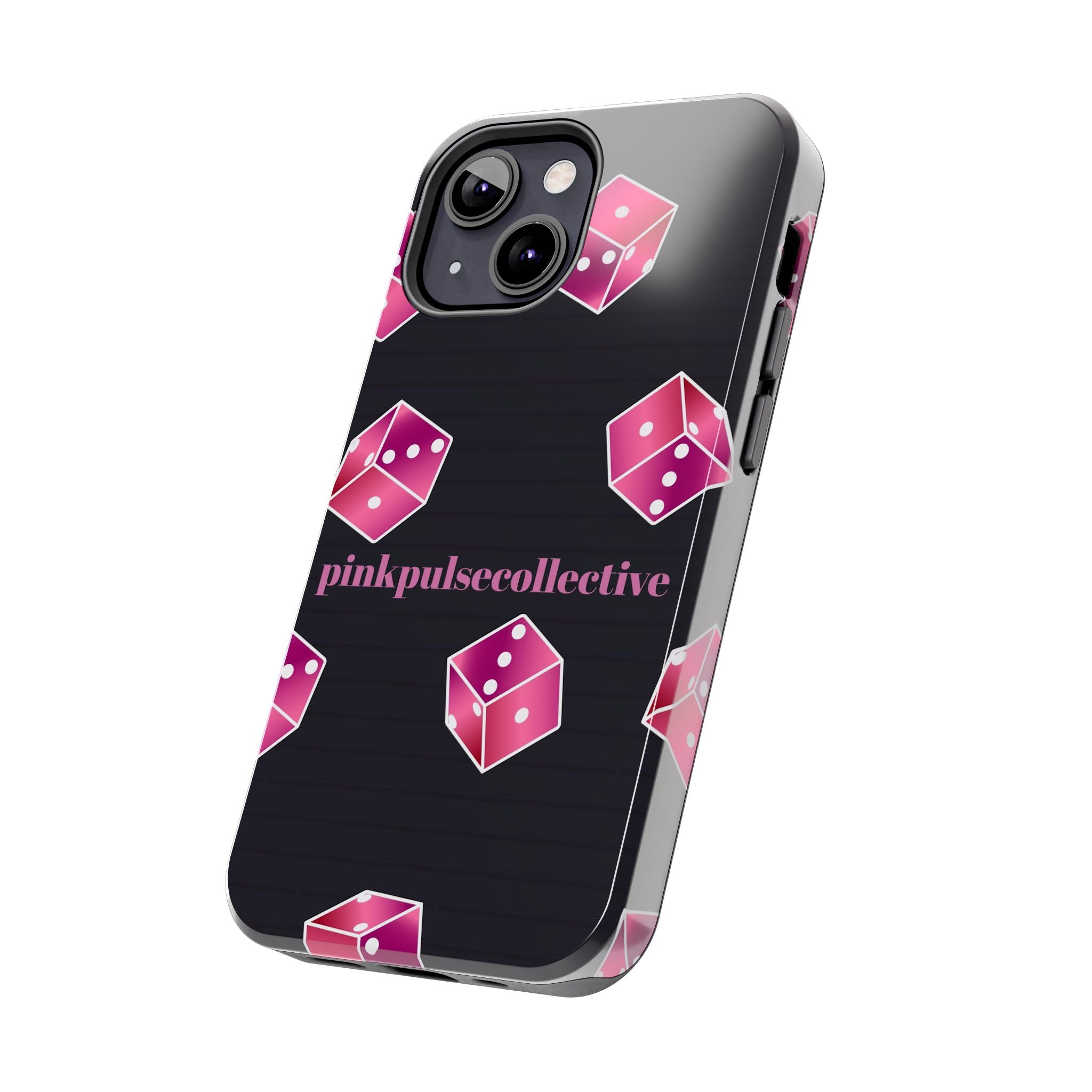 Pink Dice Tough Phone Case — PinkPulseCollective Patterned Protective Cover