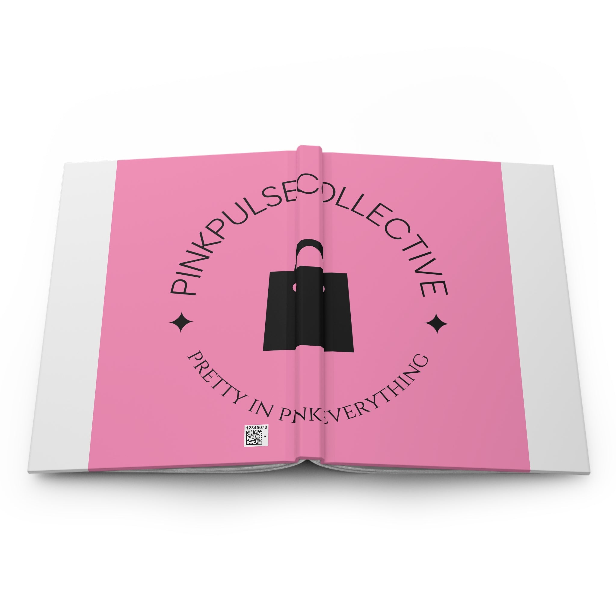 PinkPulse Collective Hardcover Journal — "Pretty in Pink" Shopper Notebook