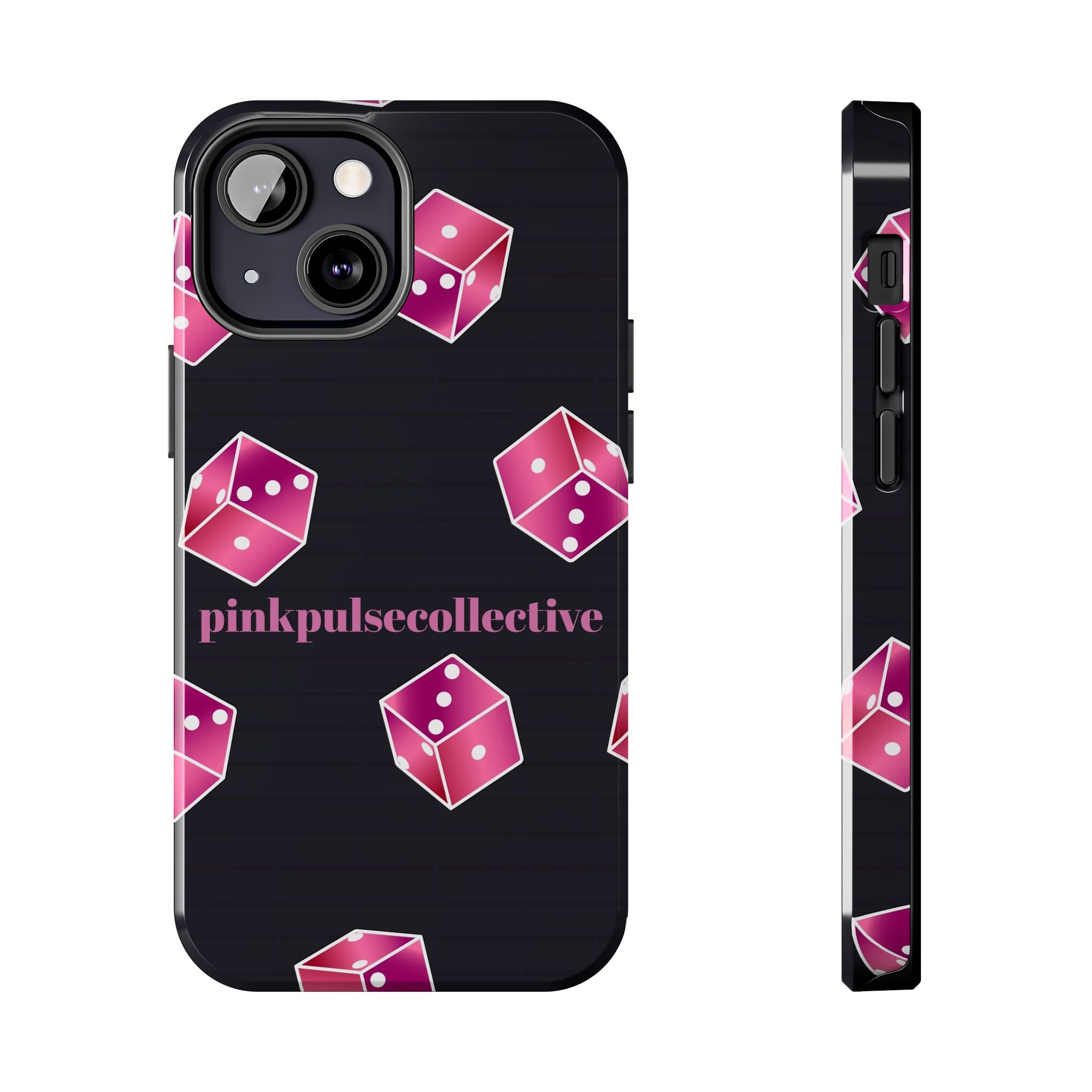 Pink Dice Tough Phone Case — PinkPulseCollective Patterned Protective Cover
