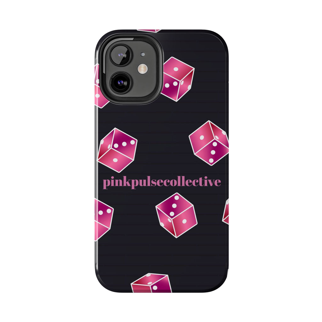 Pink Dice Tough Phone Case — PinkPulseCollective Patterned Protective Cover