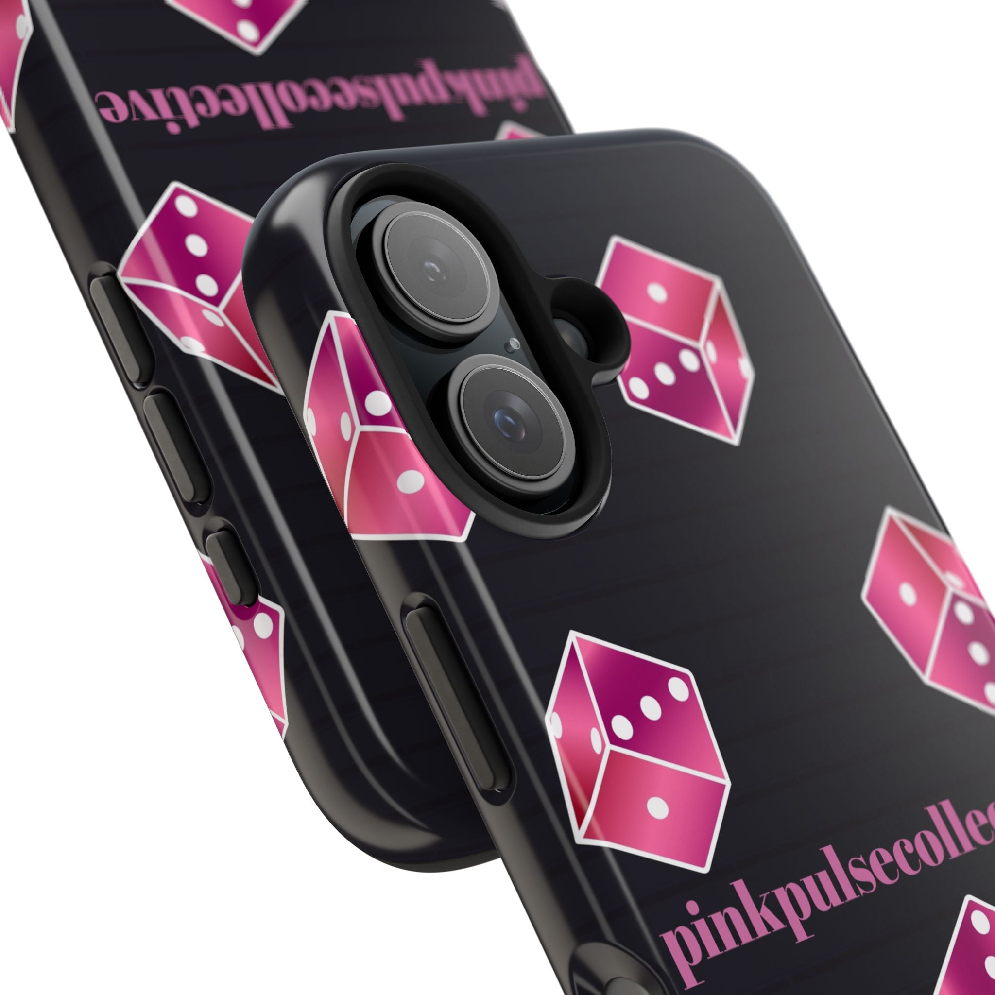 Pink Dice Tough Phone Case — PinkPulseCollective Patterned Protective Cover