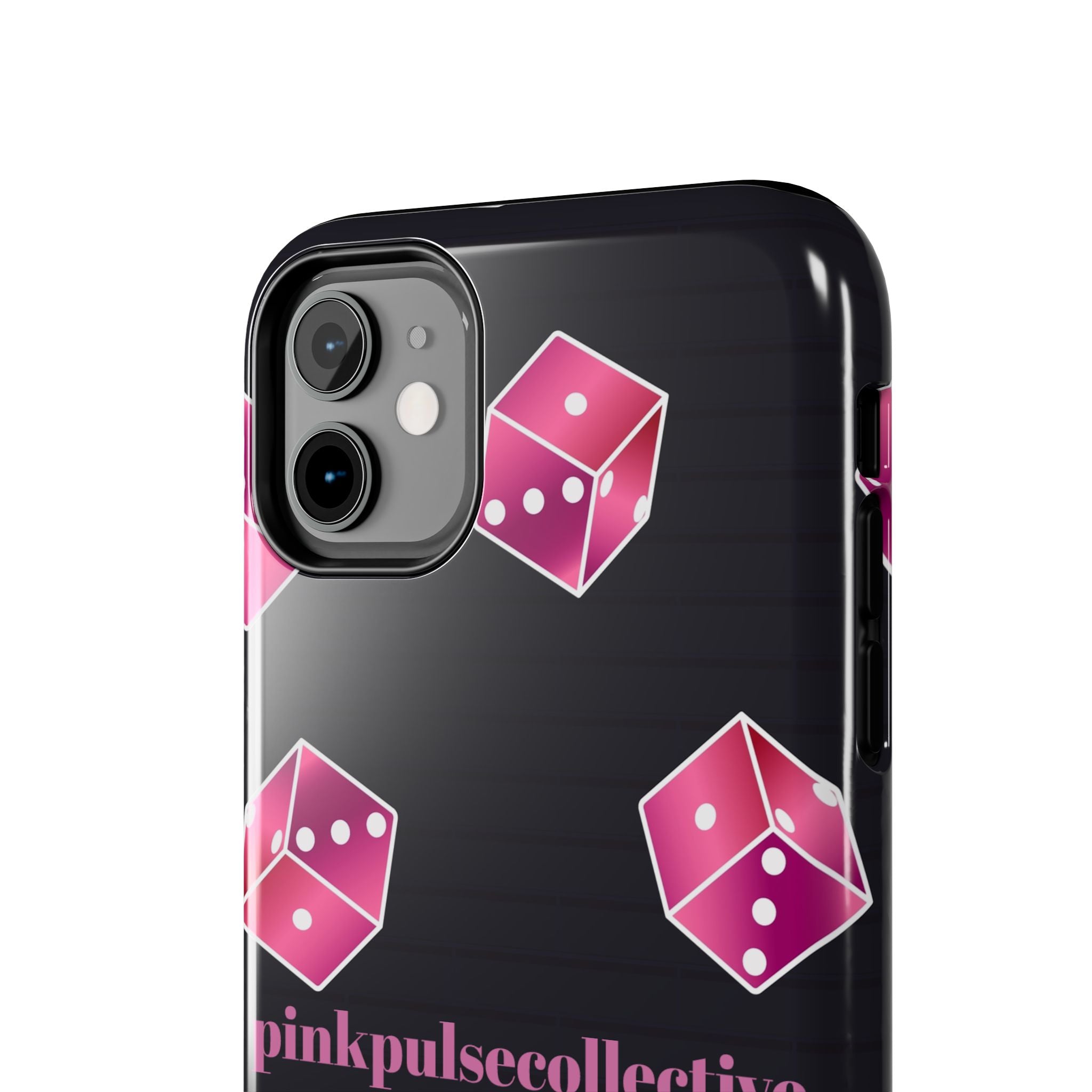 Pink Dice Tough Phone Case — PinkPulseCollective Patterned Protective Cover