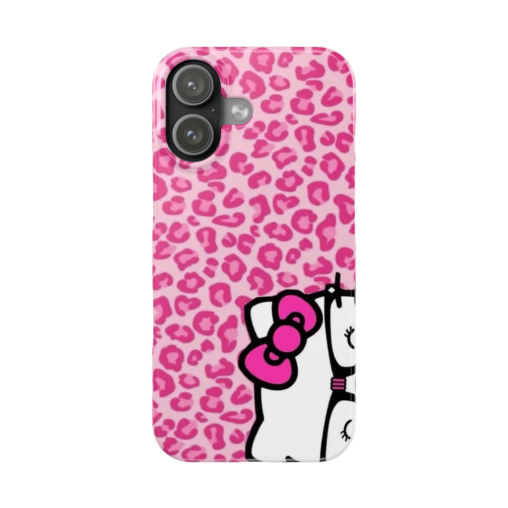 Hello Kitty Pink Leopard Slim Phone Case — Cute Kawaii Cat Design