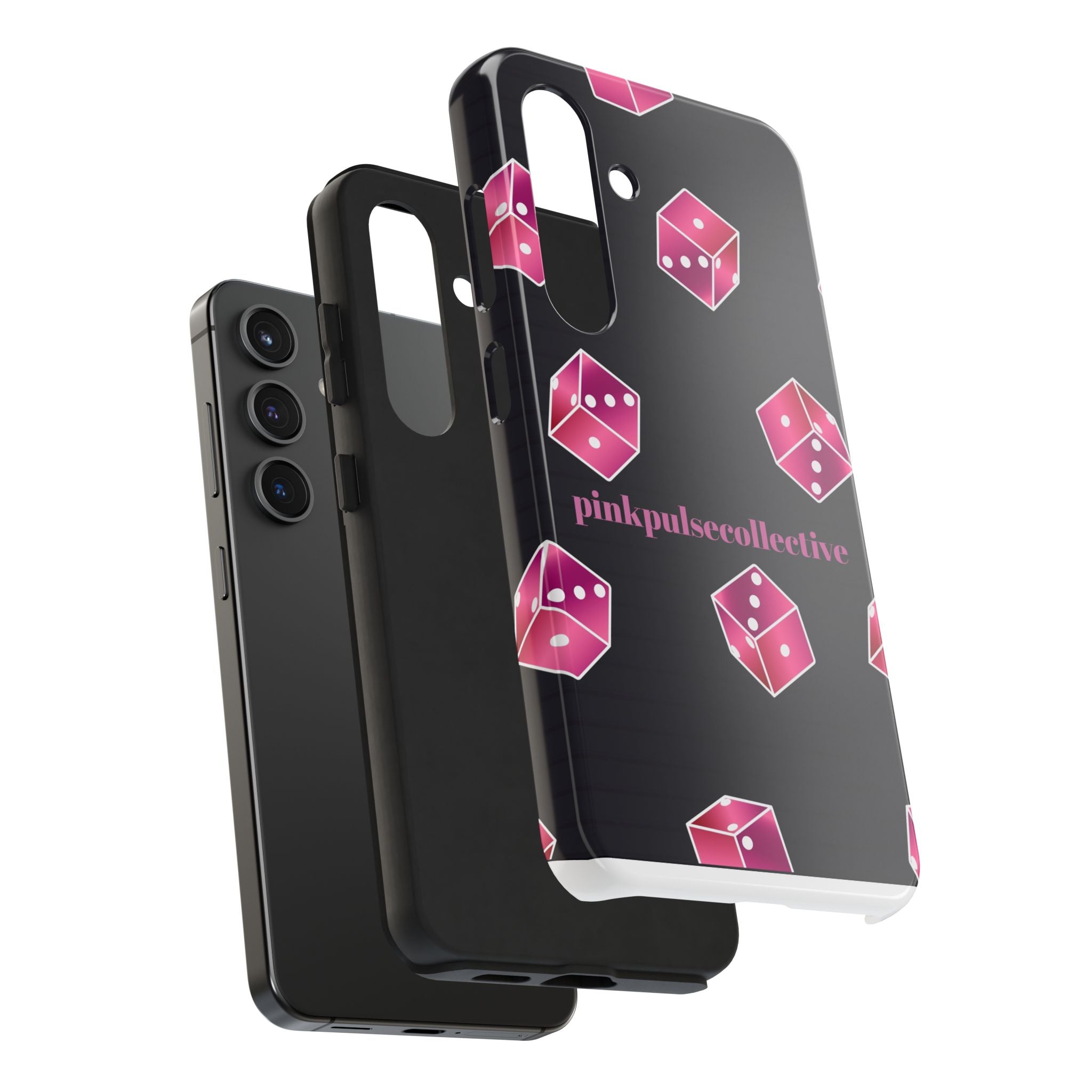 Pink Dice Tough Phone Case — PinkPulseCollective Patterned Protective Cover