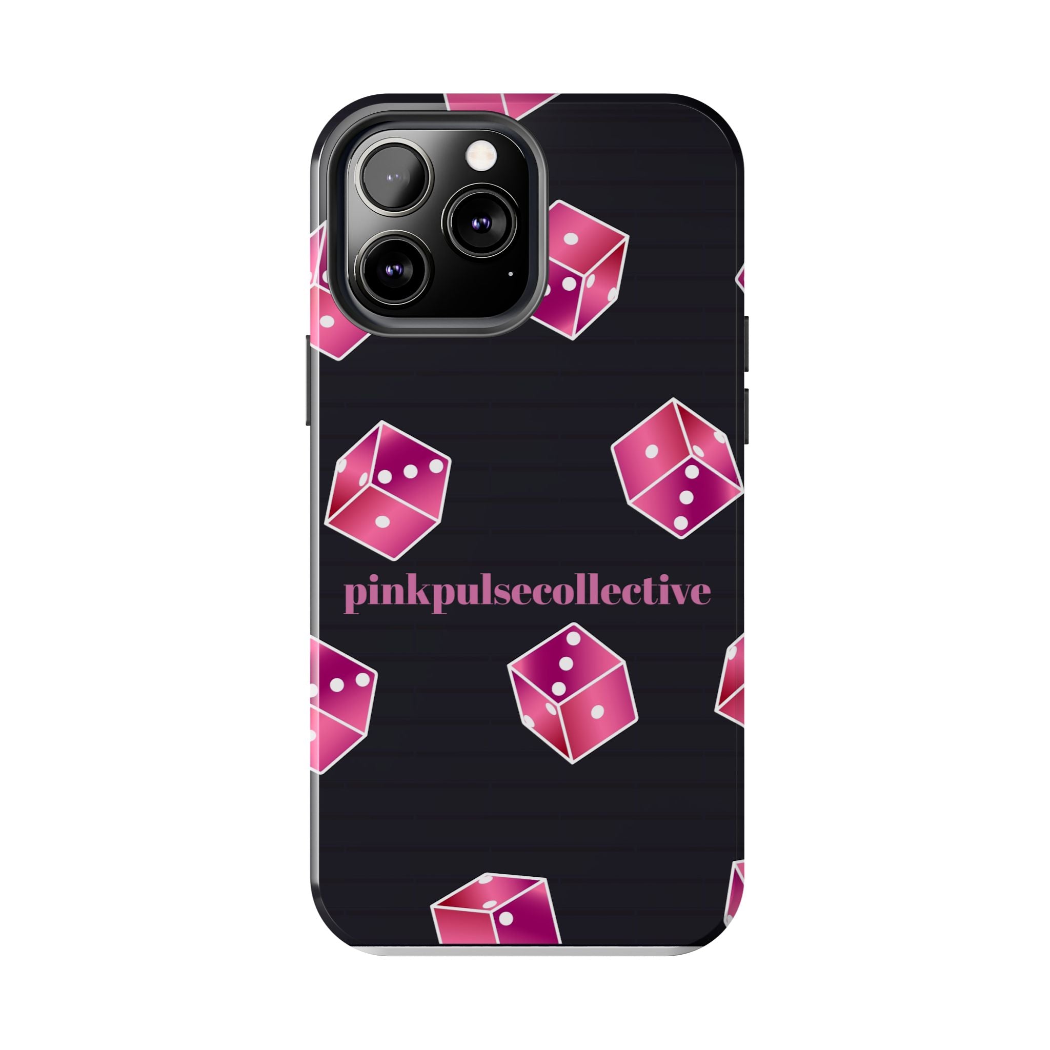 Pink Dice Tough Phone Case — PinkPulseCollective Patterned Protective Cover