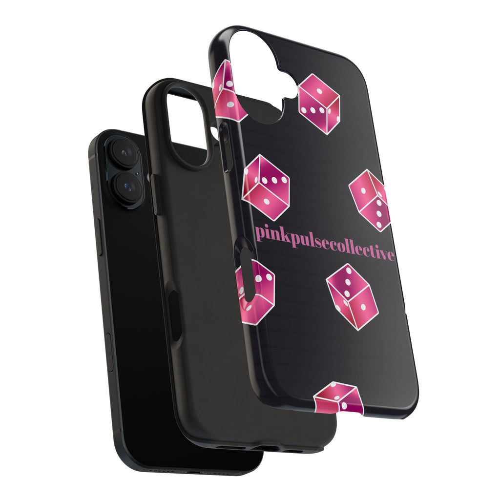 Pink Dice Tough Phone Case — PinkPulseCollective Patterned Protective Cover