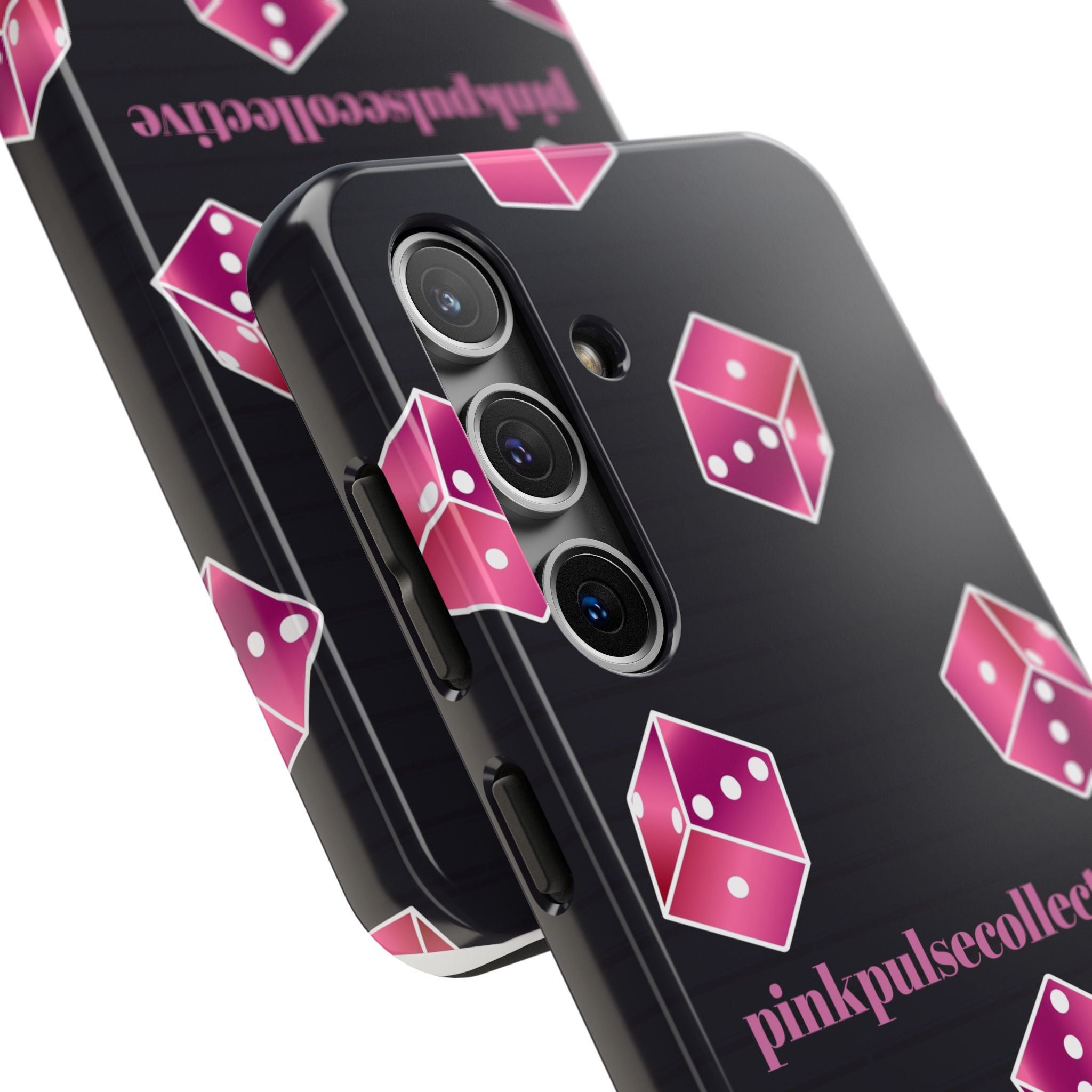 Pink Dice Tough Phone Case — PinkPulseCollective Patterned Protective Cover