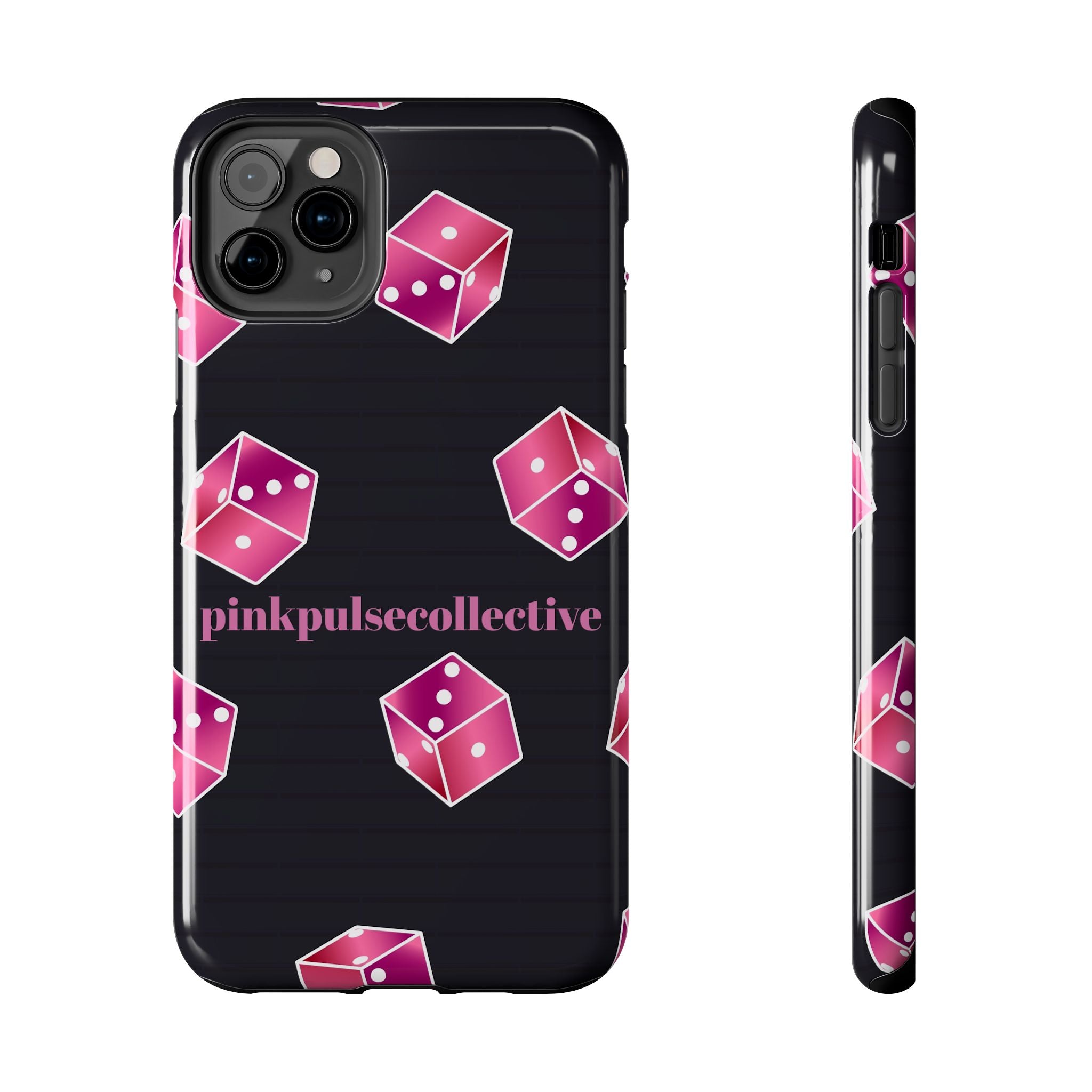 Pink Dice Tough Phone Case — PinkPulseCollective Patterned Protective Cover
